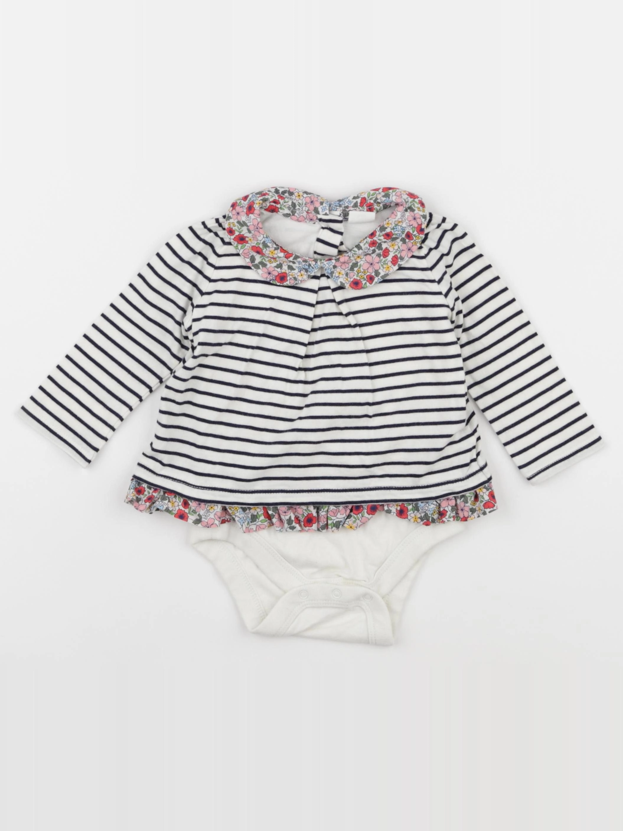 GAP - body tee-shirt bleu - 6/12 mois
