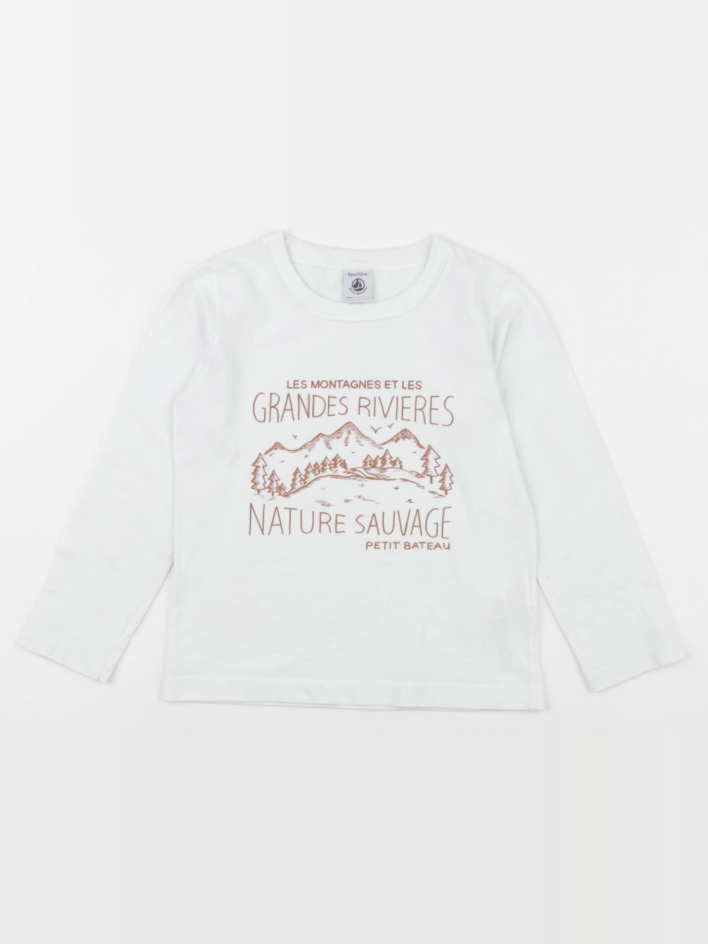 Petit Bateau - tee-shirt blanc - 5 ans