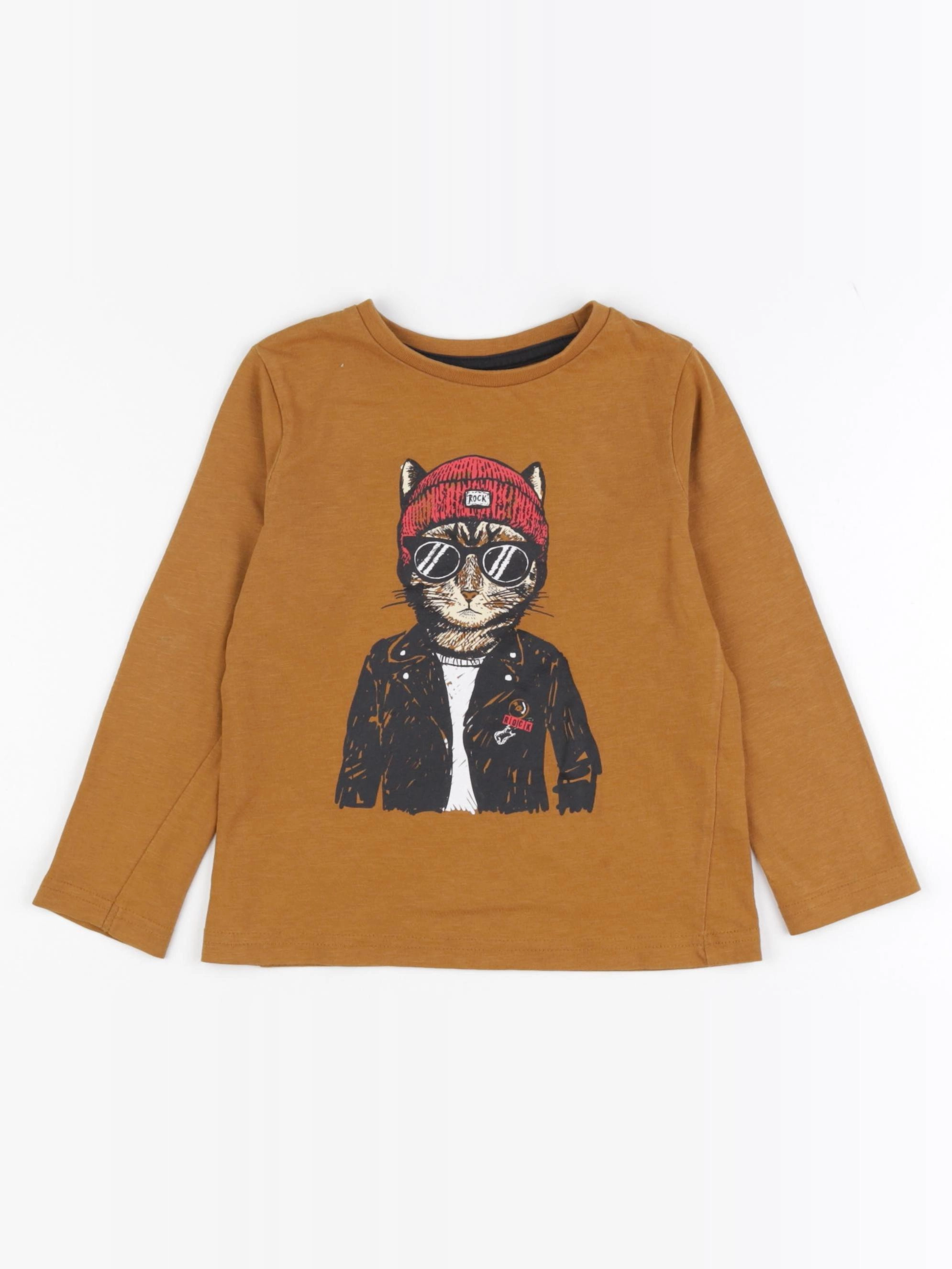 Vertbaudet - tee-shirt marron - 4 ans