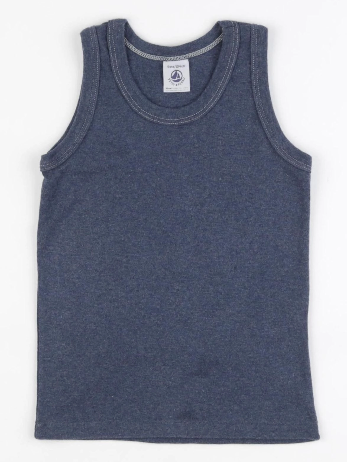 Petit Bateau - maillot de corps bleu - 4 ans