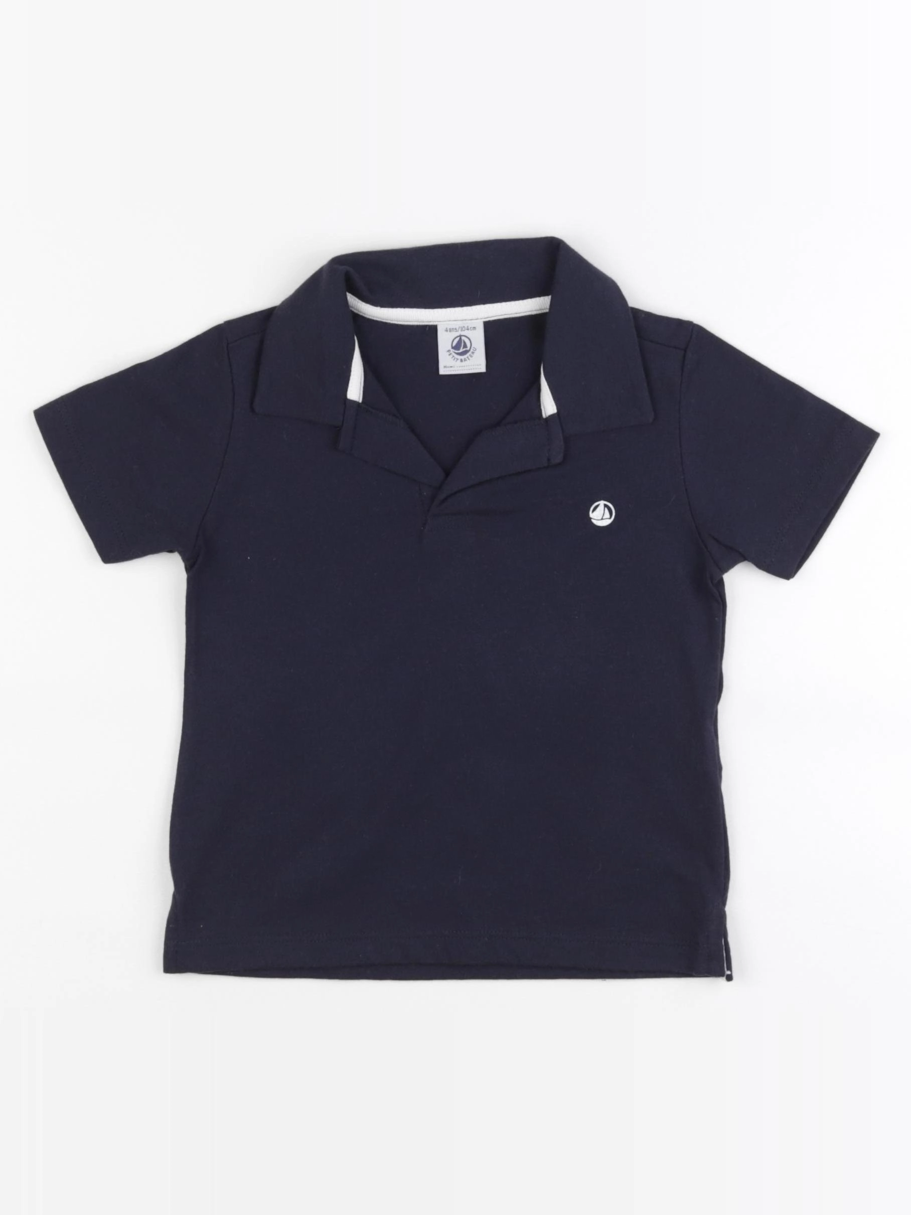 Petit Bateau - polo bleu - 4 ans