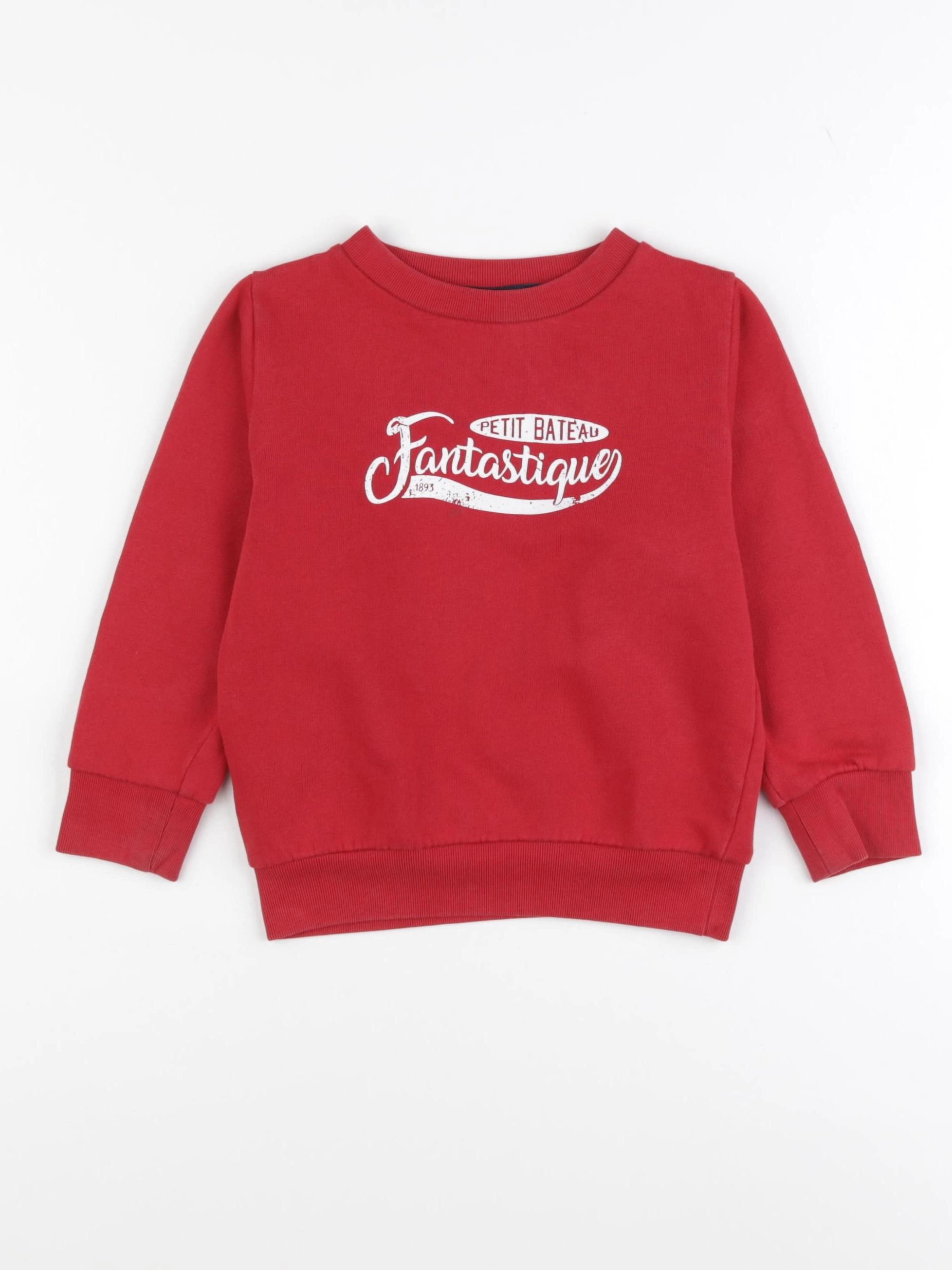 Petit Bateau - sweat rouge - 4 ans