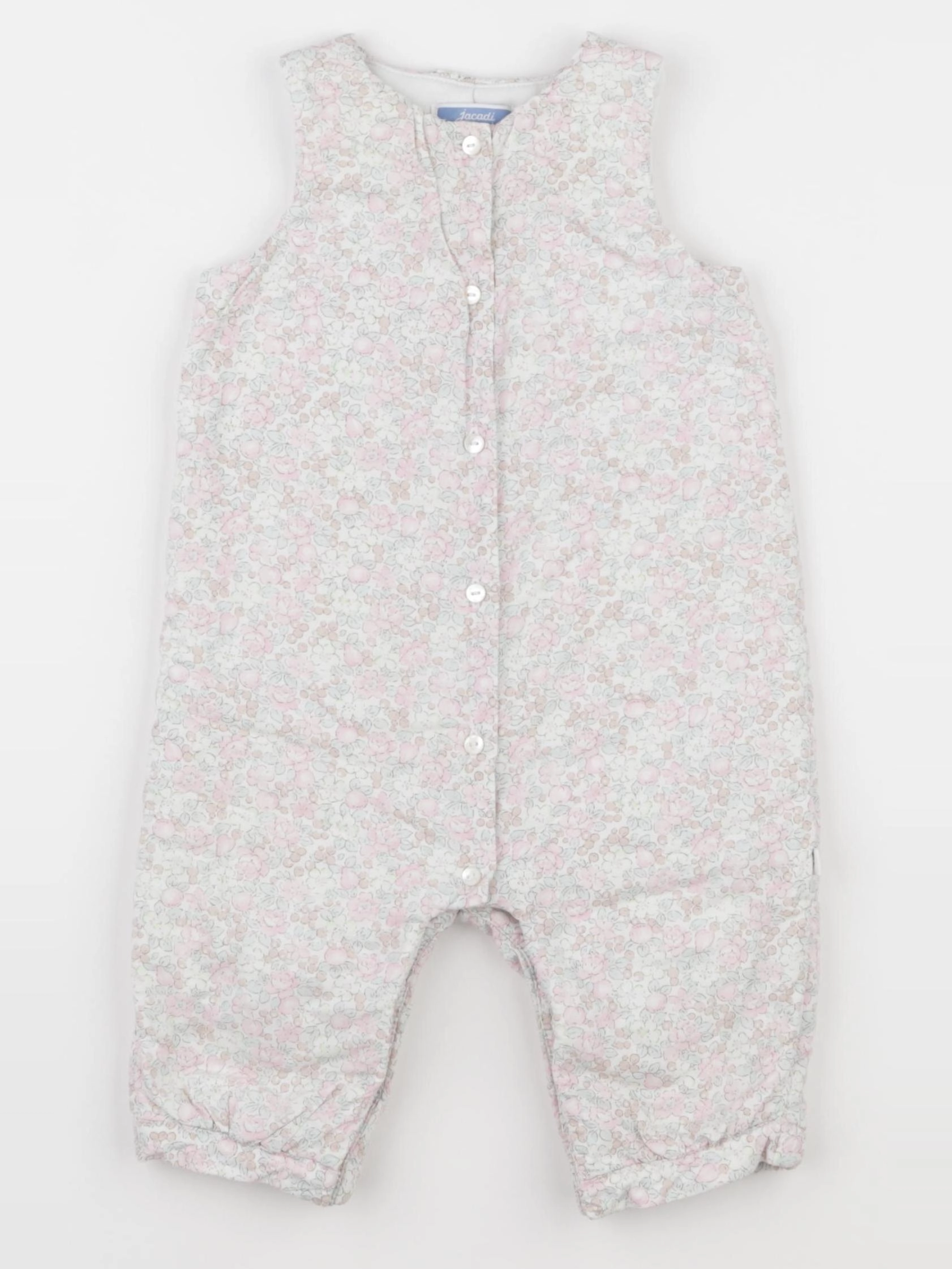 Jacadi - combinaison doublé, liberty rose, blanc - 6 mois