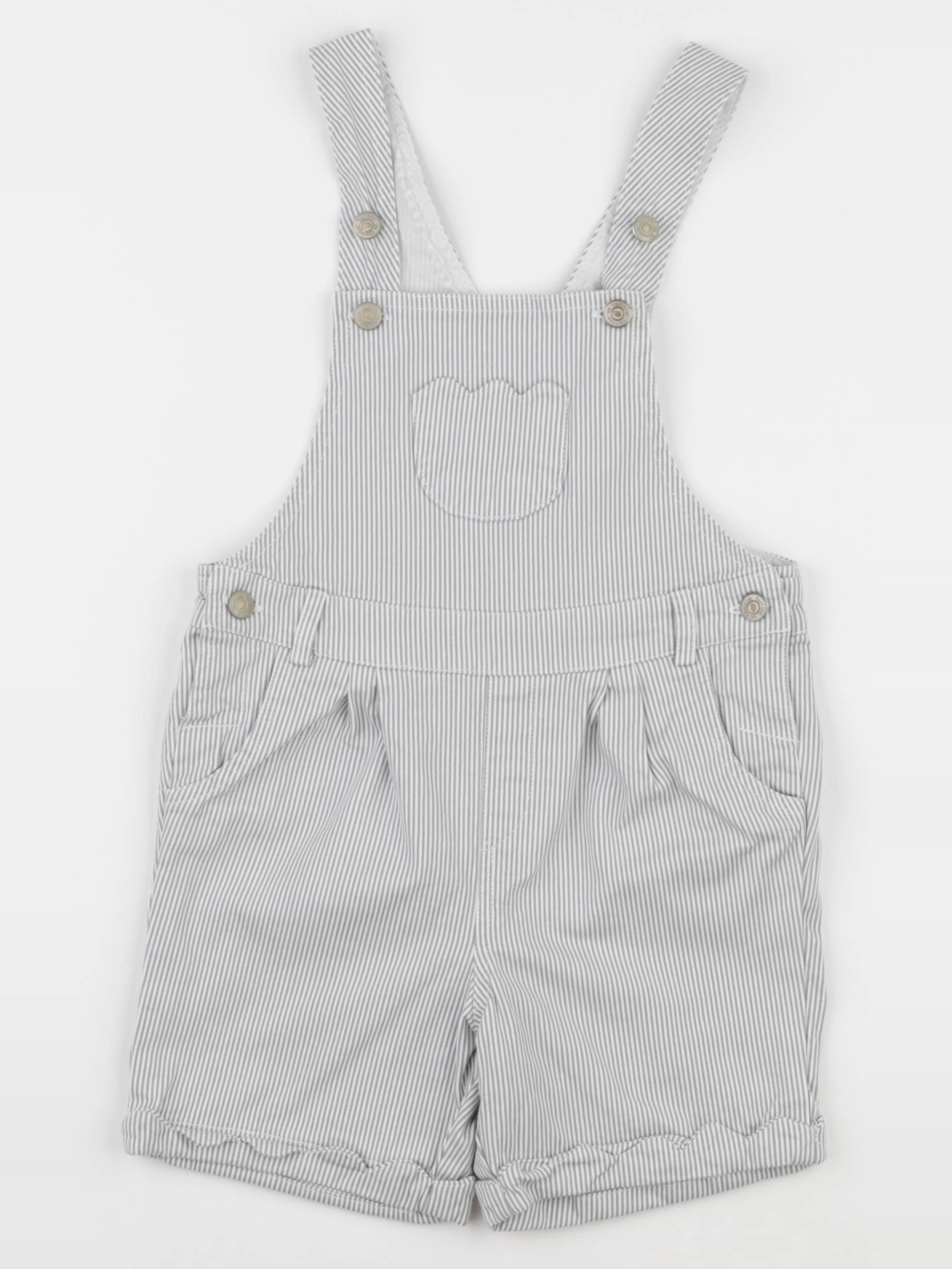 Tartine & Chocolat - salopette blanc, gris - 4 ans