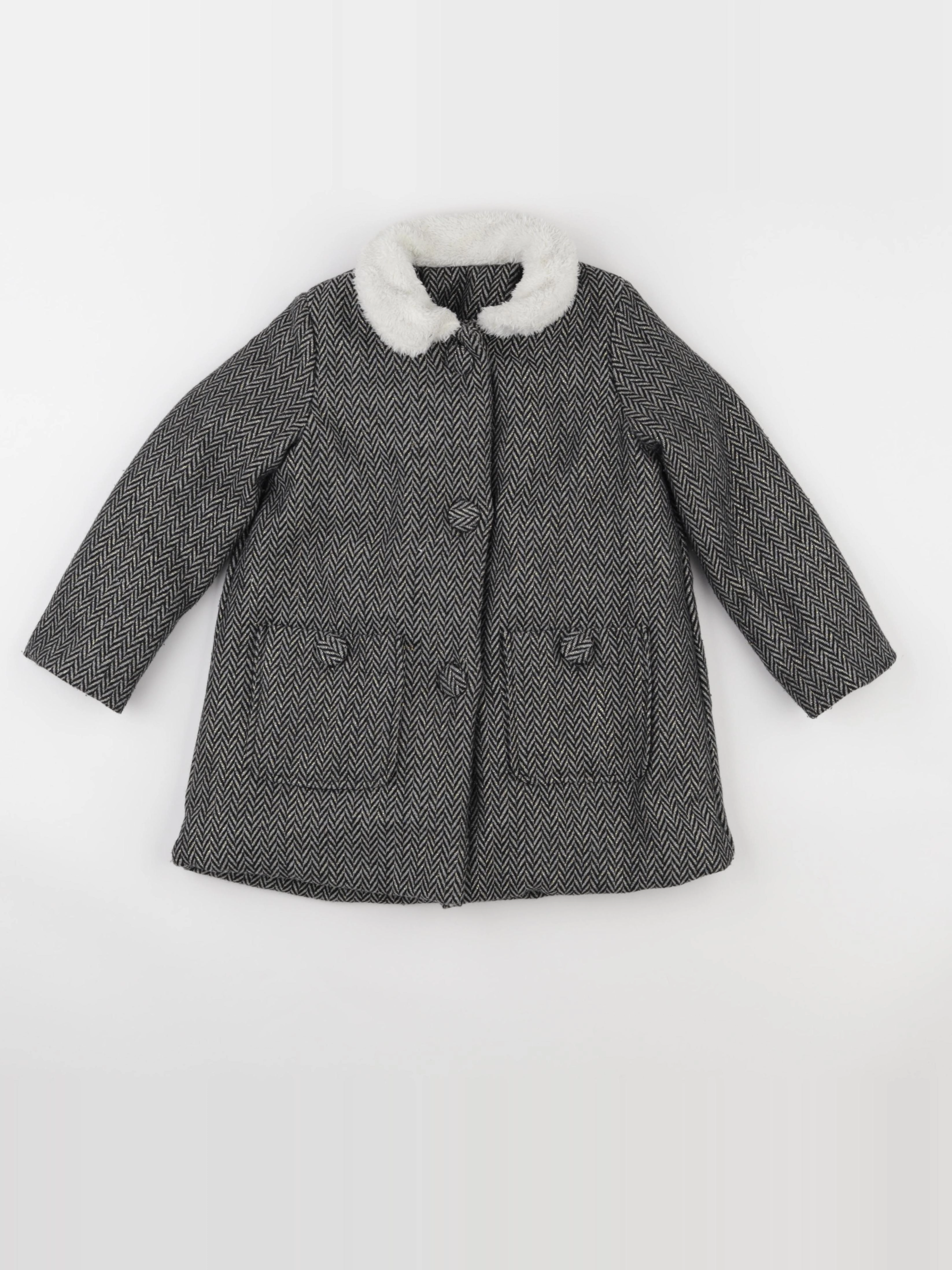 Bonton - manteau noir, gris - 6 ans