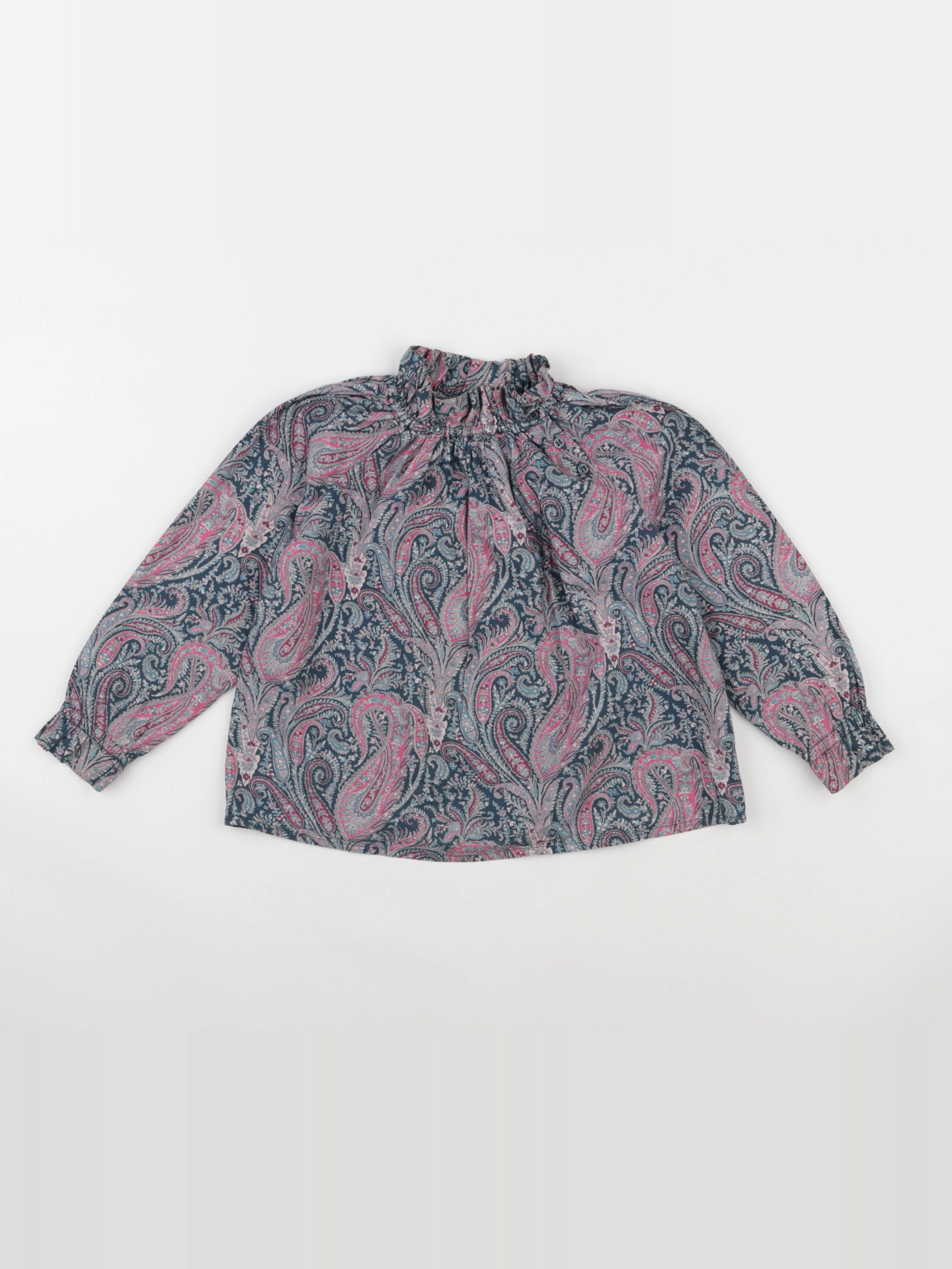 Bonpoint - blouse bleu, rose - 6 ans