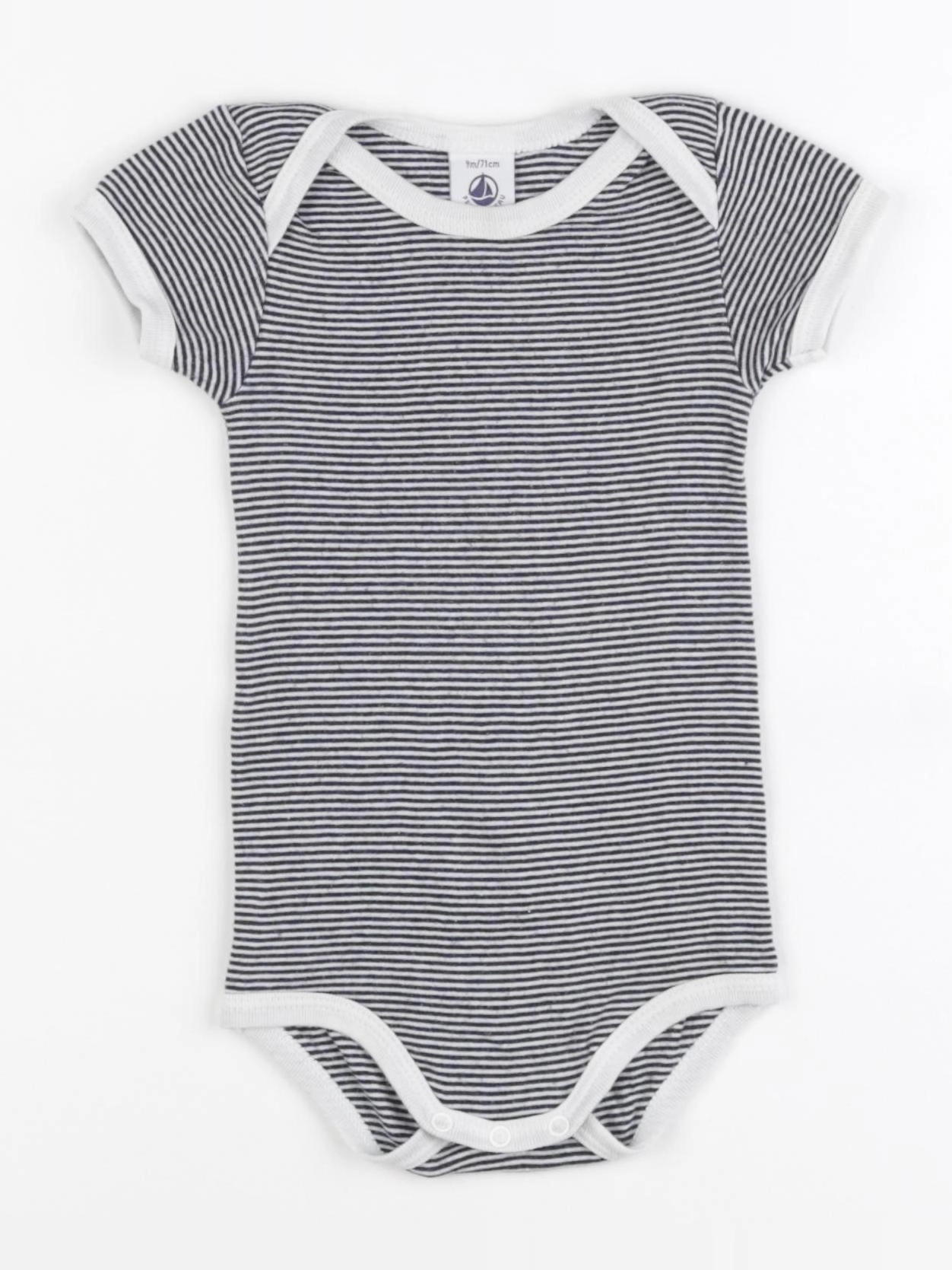 Petit Bateau - body bleu - 9 mois