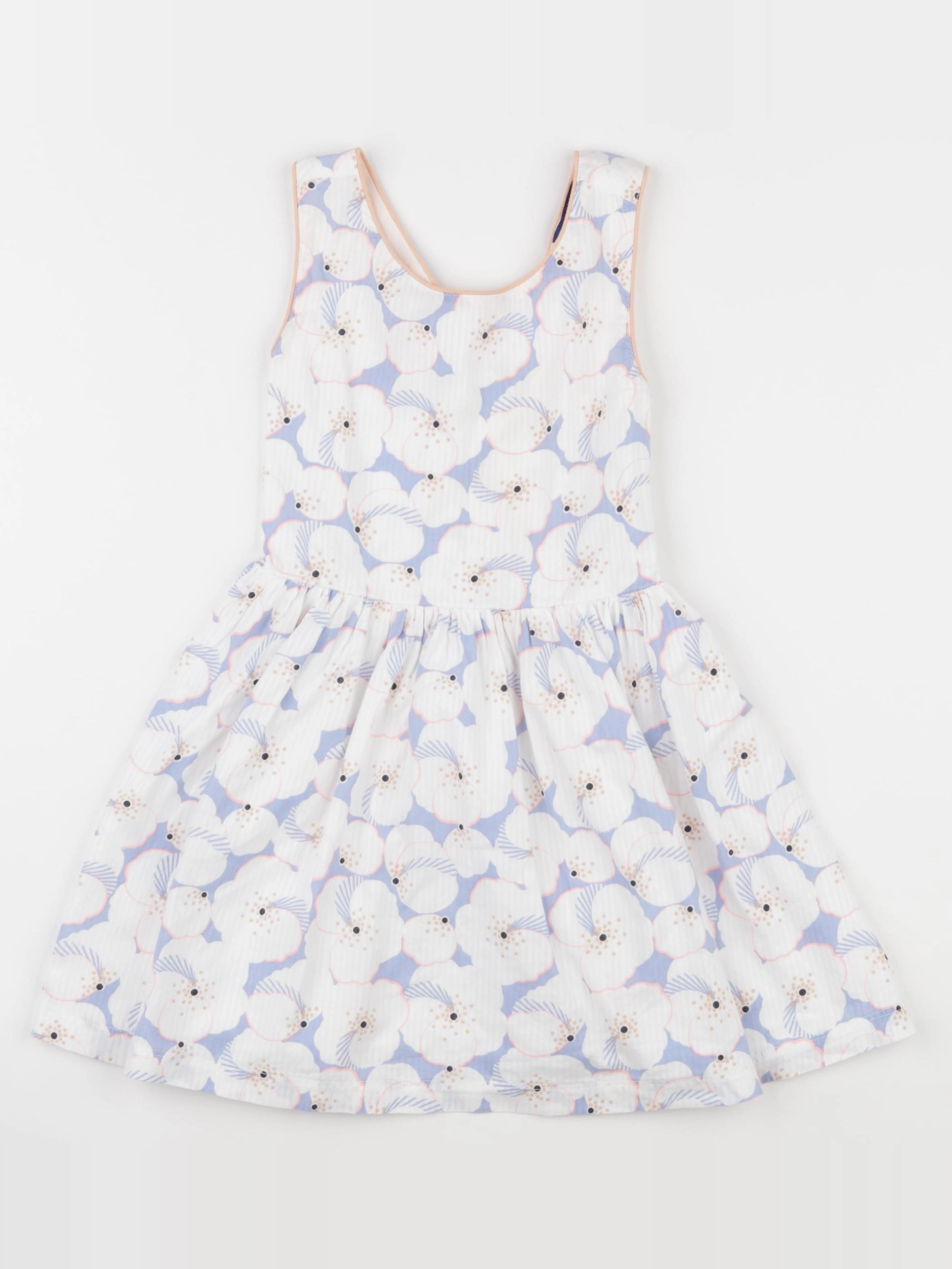 Okaidi - robe blanc, bleu, rose - 5 ans