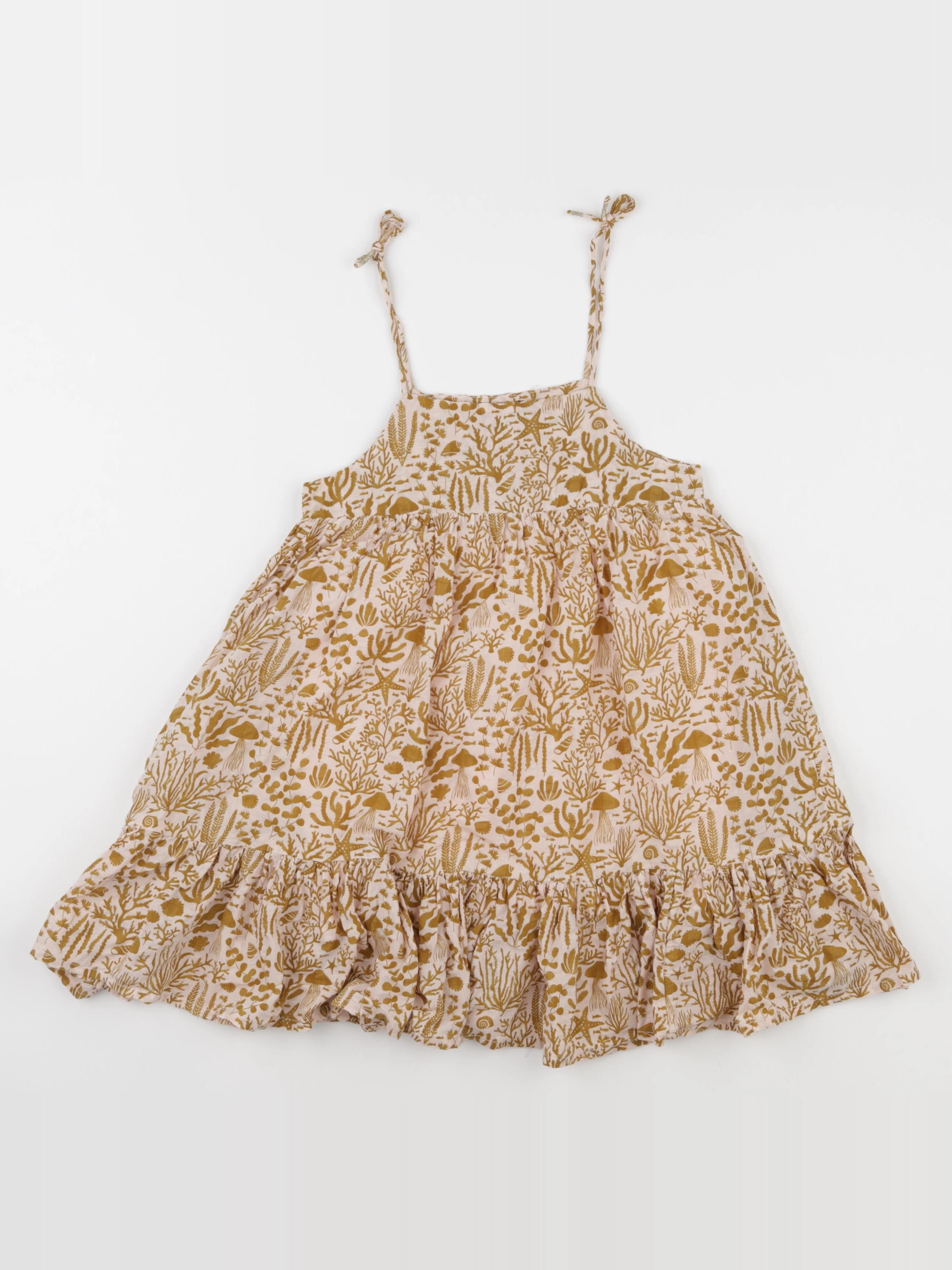 Monoprix - robe marron, rose - 4 ans