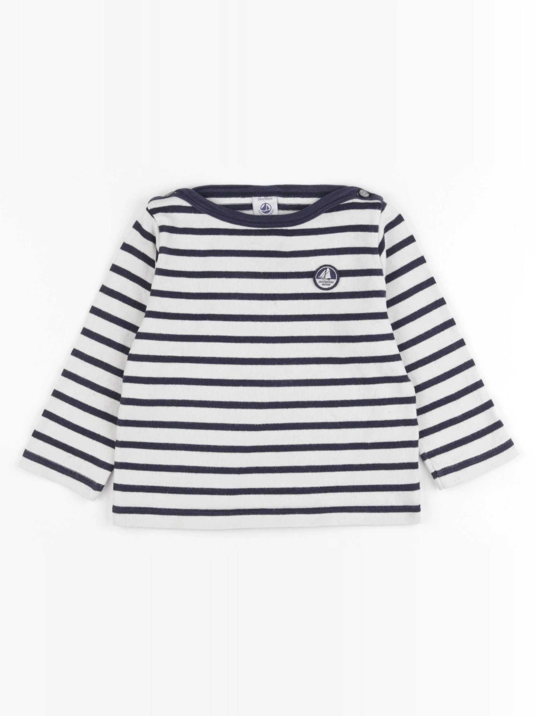 Petit Bateau - tee-shirt bleu - 24 mois