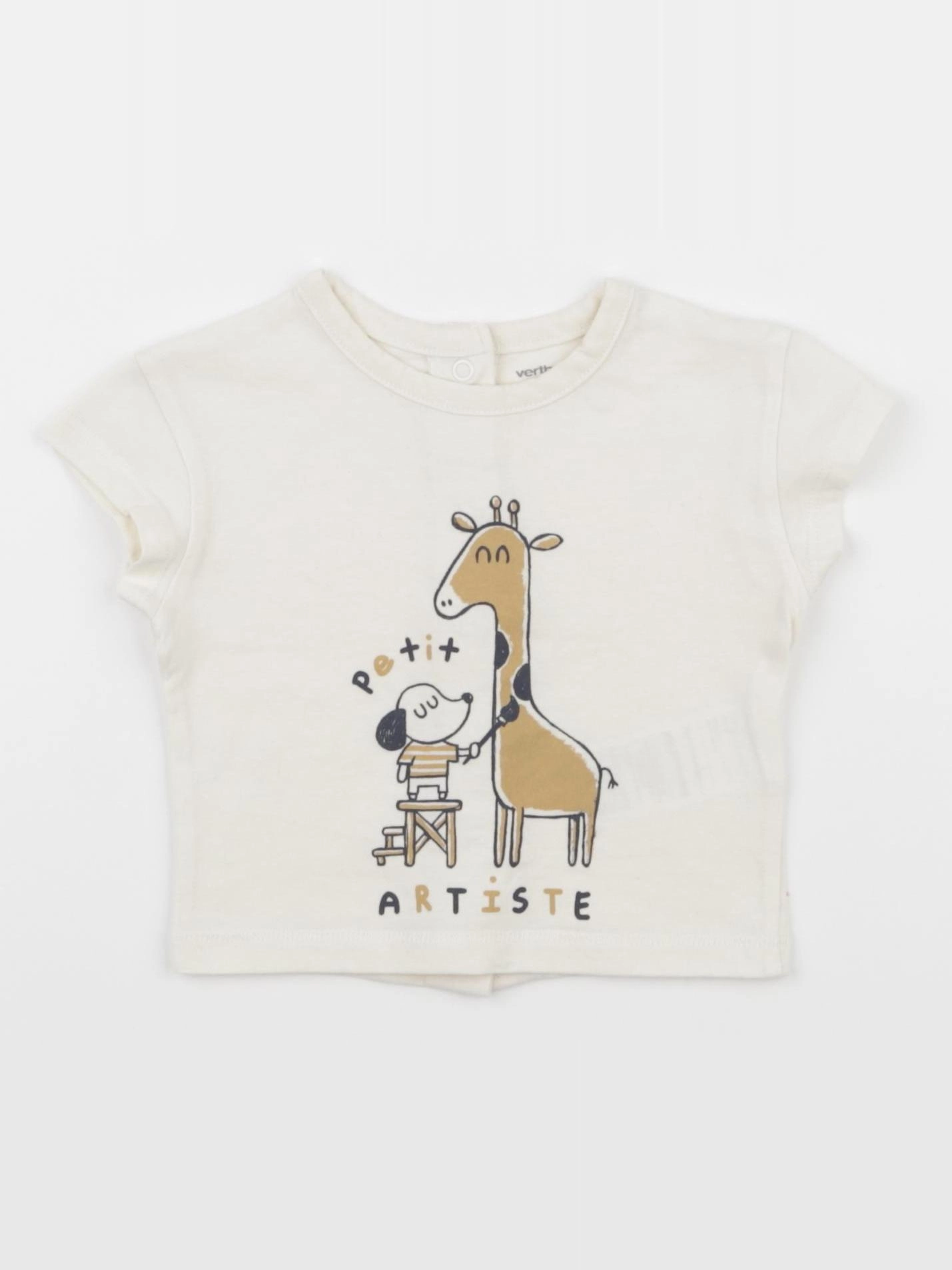 Vertbaudet - tee-shirt beige - 3 mois