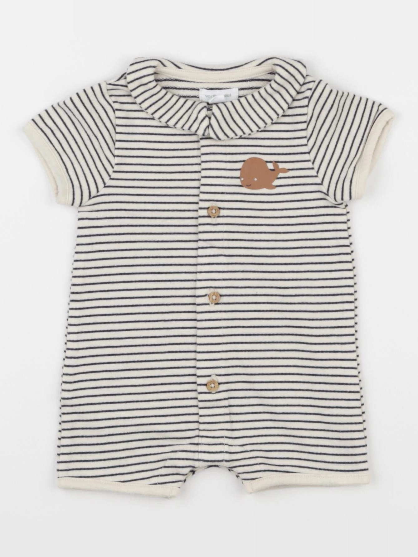 Vertbaudet - combinaison blanc, bleu - 3 mois