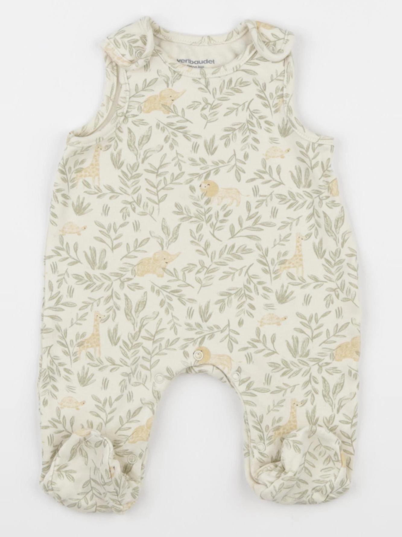 Vertbaudet - combinaison beige, vert - 1 mois