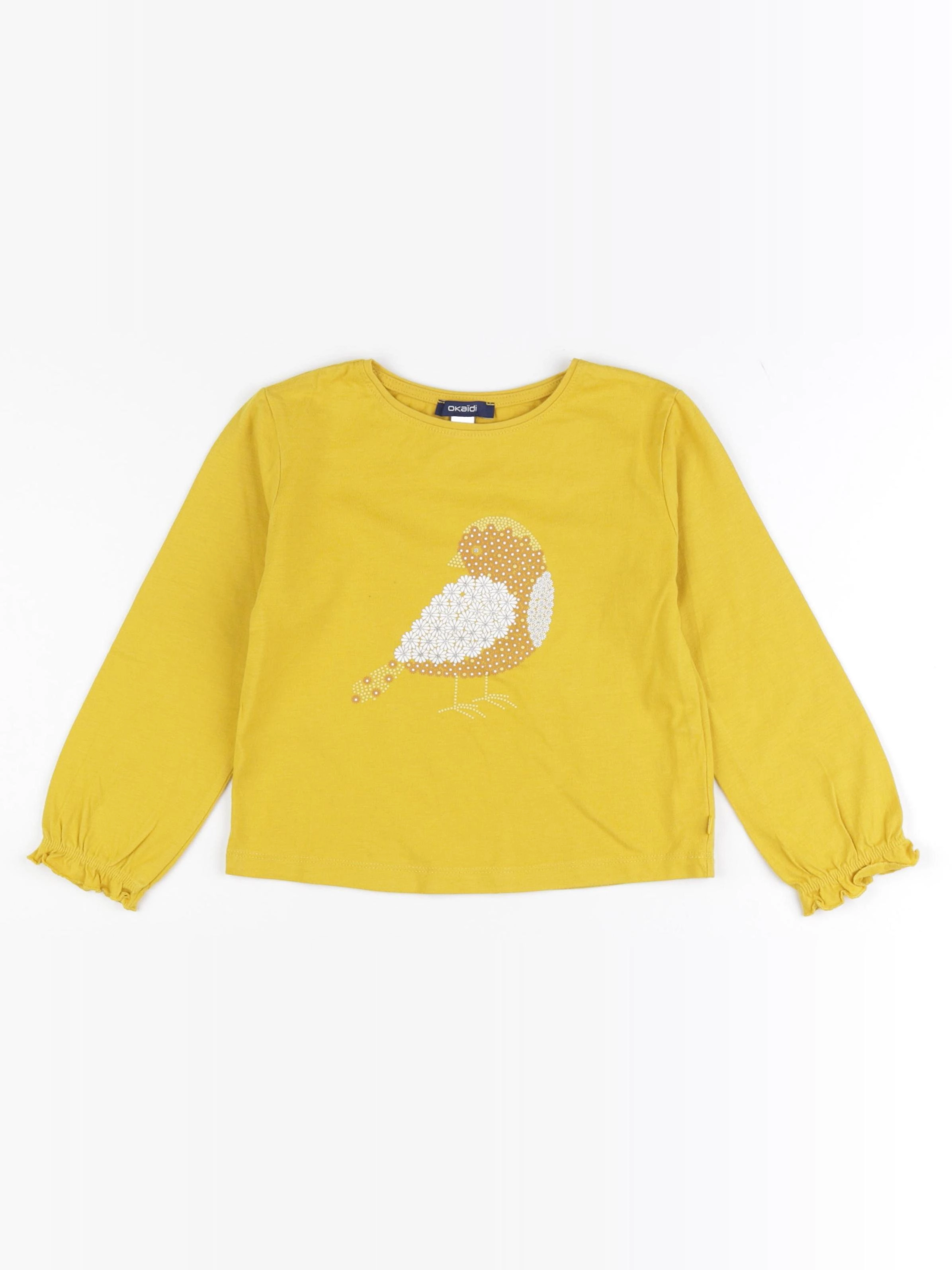 Okaidi - tee-shirt jaune, argent - 5 ans