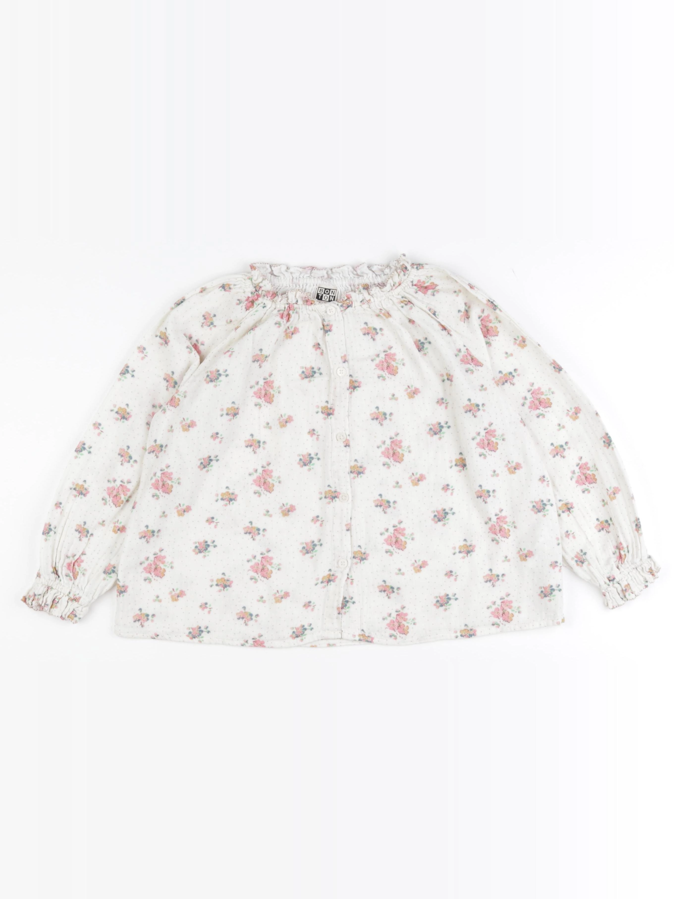 Bonton - blouse beige, rose - 6 ans