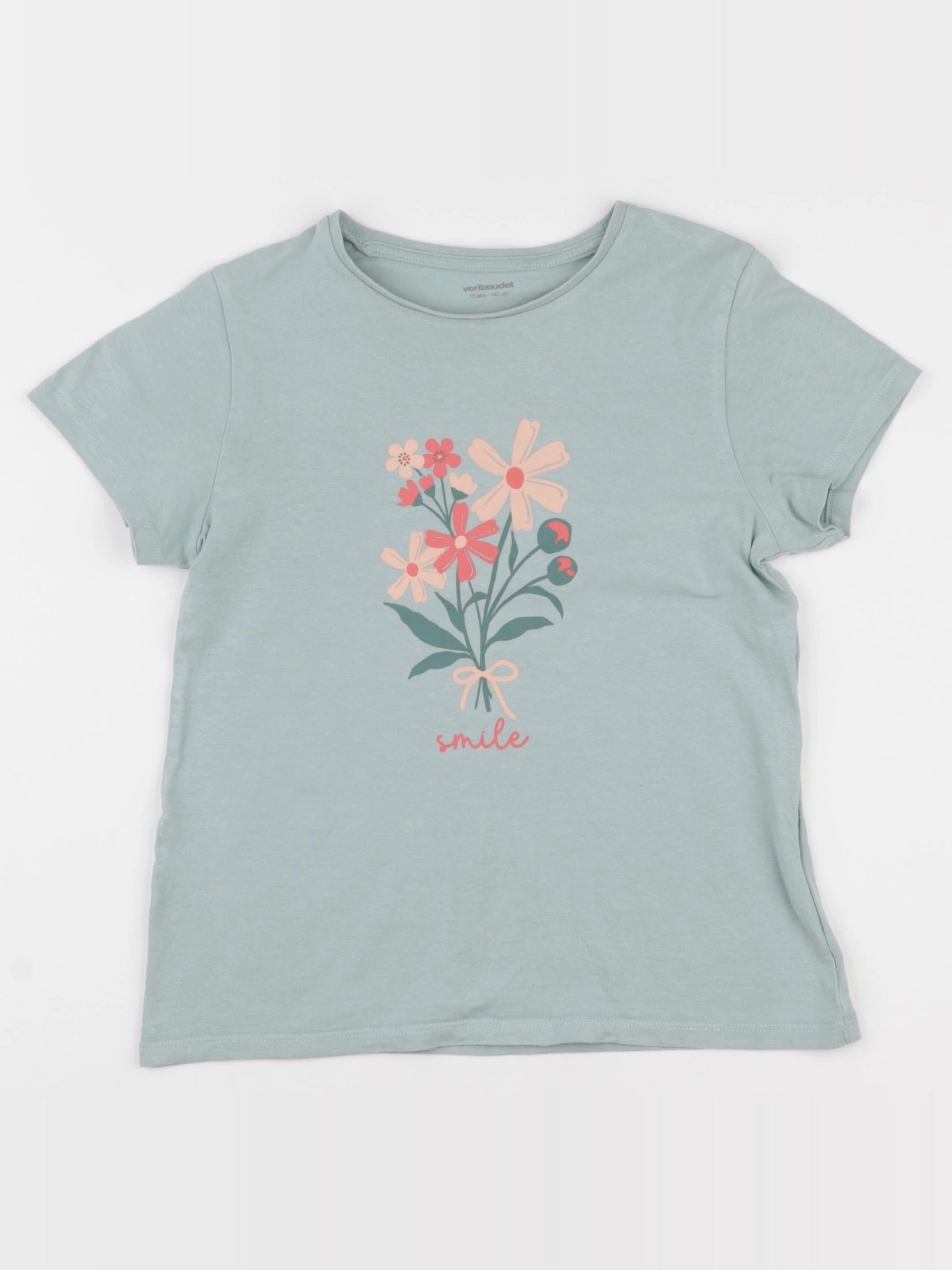 Vertbaudet - tee-shirt vert - 10 ans