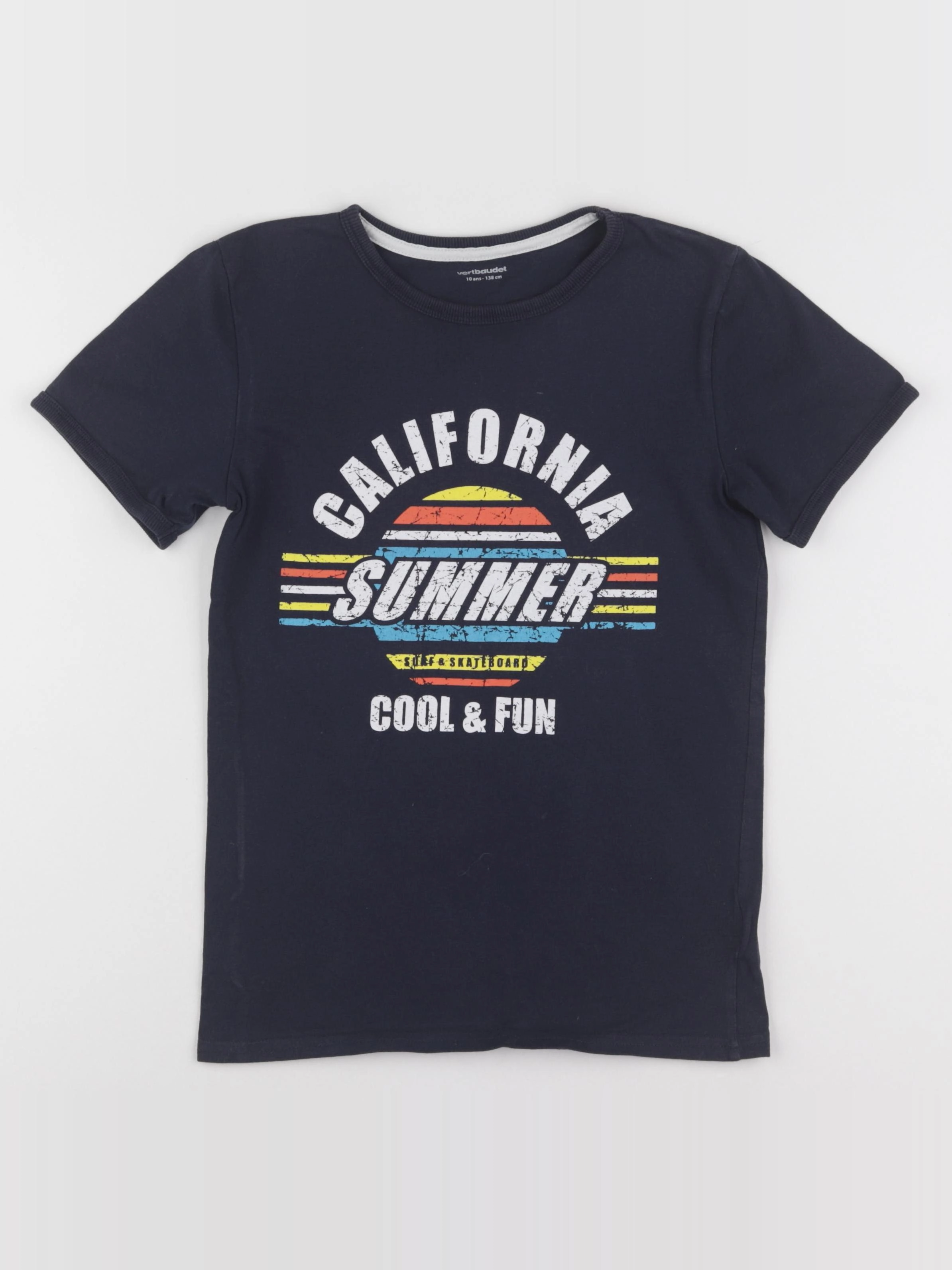 Vertbaudet - tee-shirt bleu - 10 ans