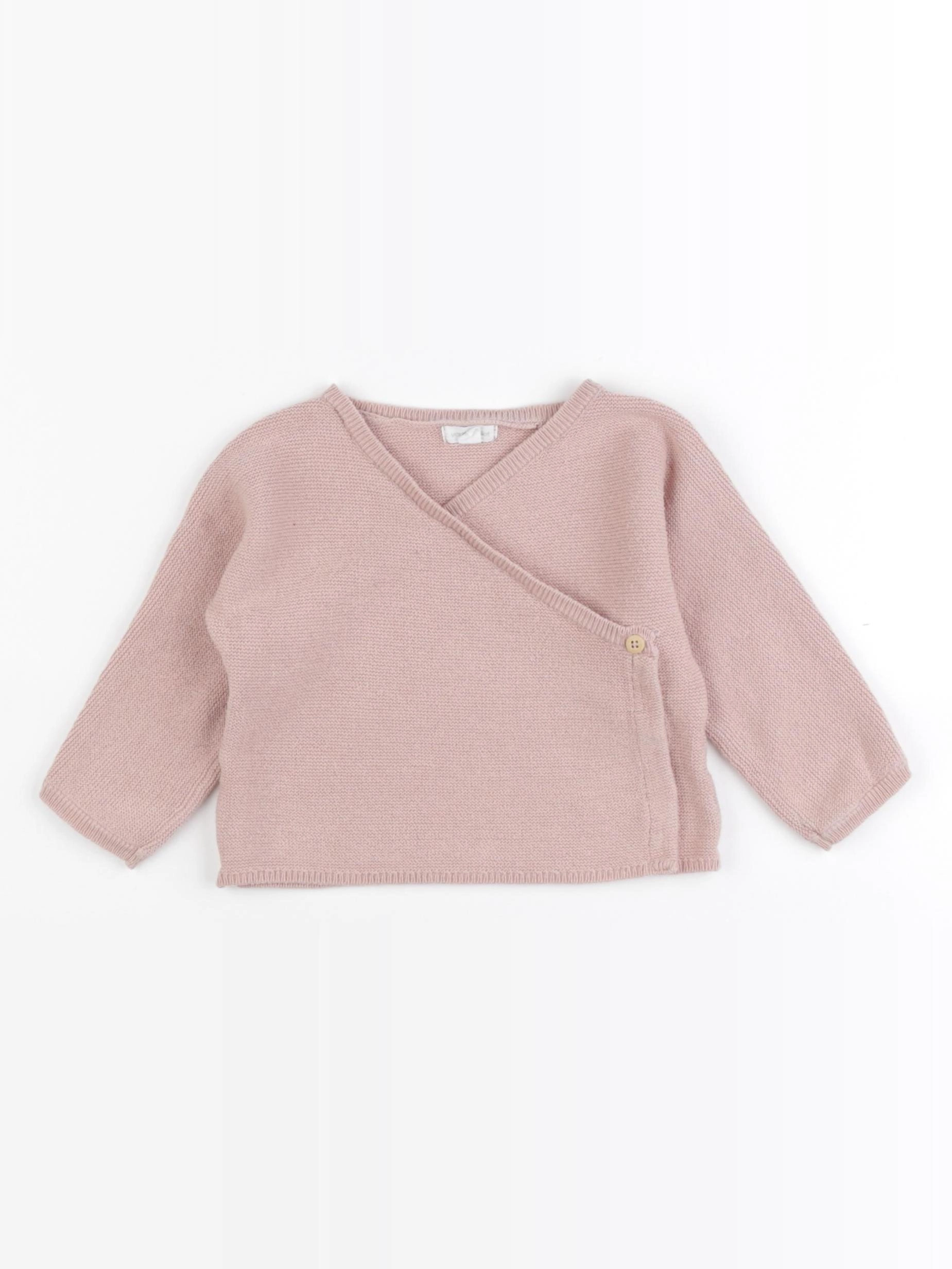 Vertbaudet - pull rose - 9 mois