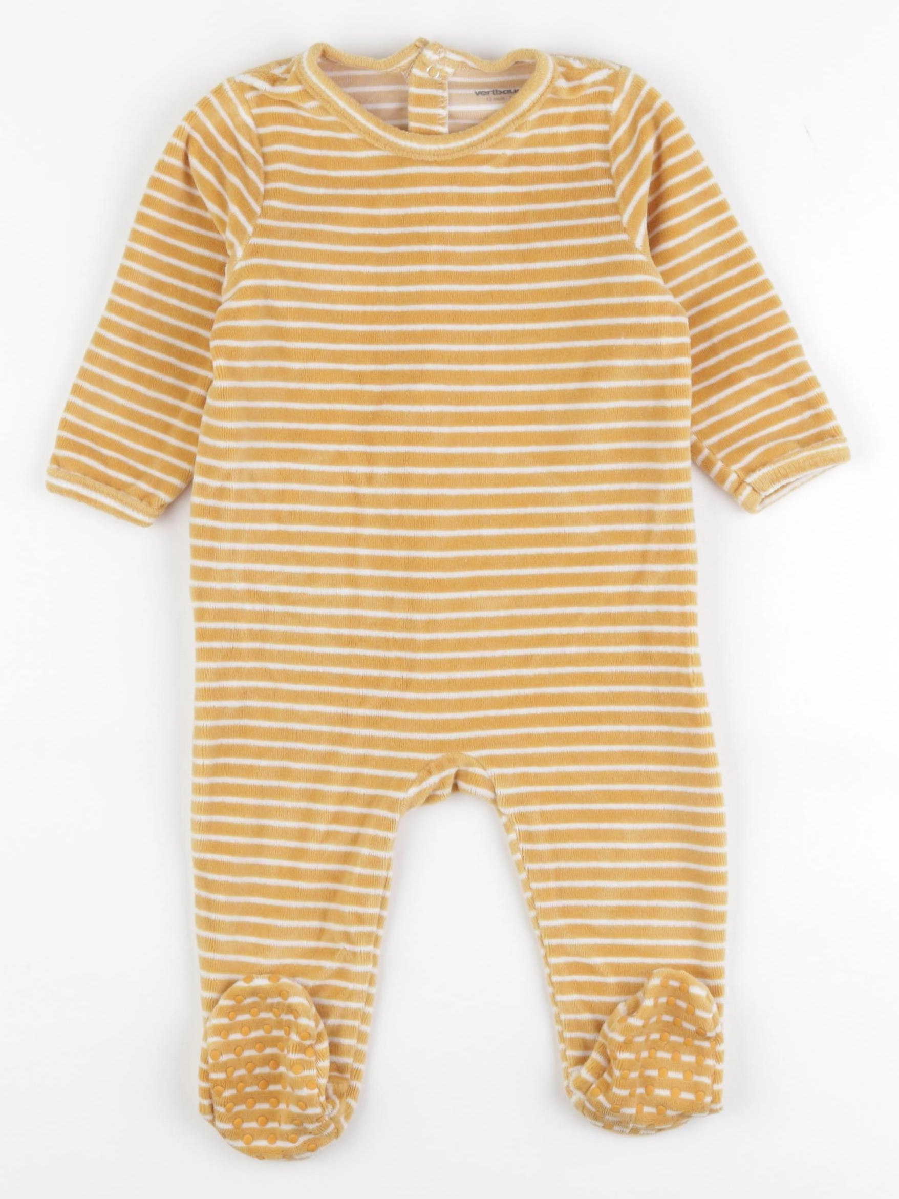 Vertbaudet - pyjama velours jaune - 12 mois