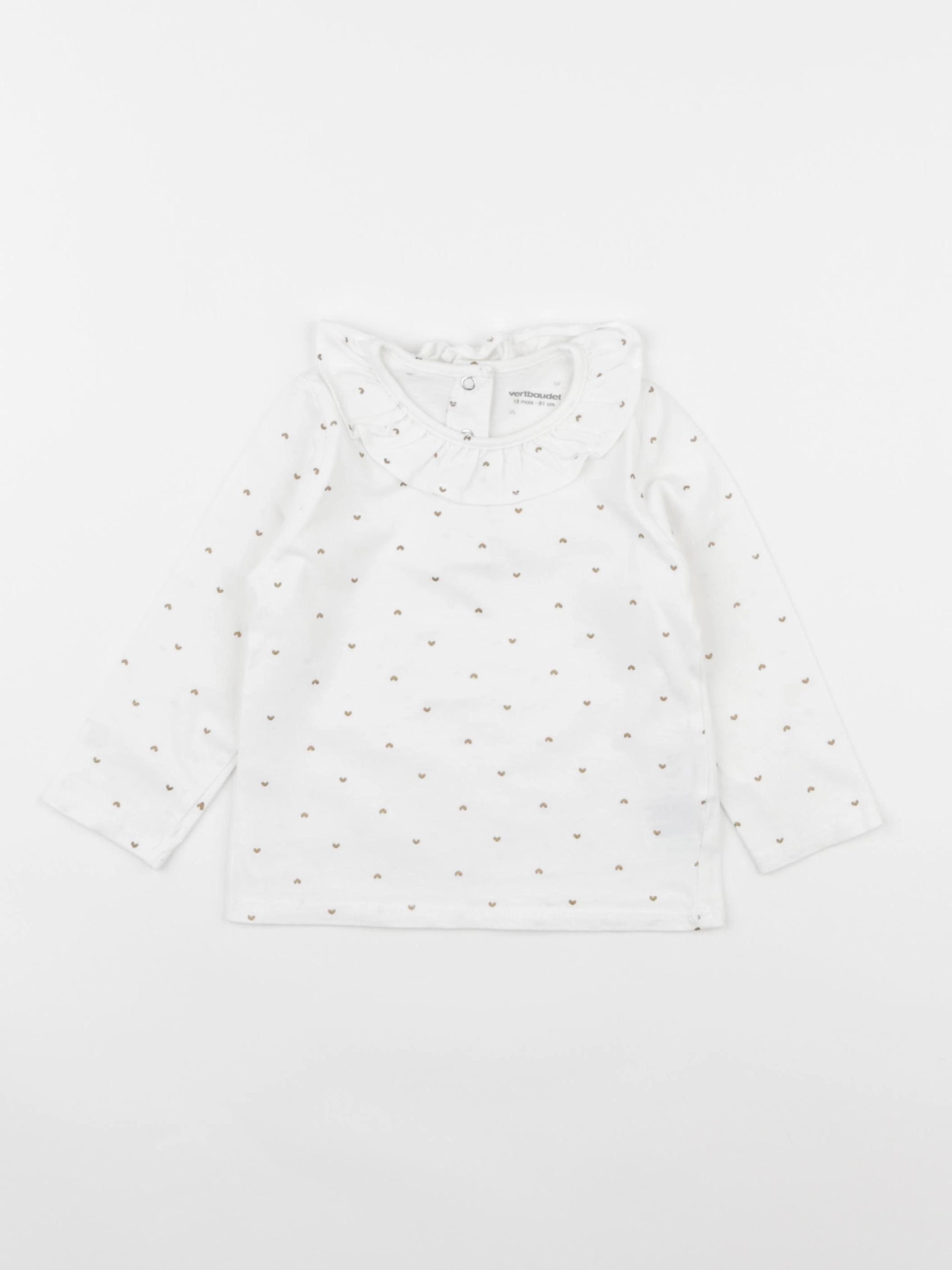 Vertbaudet - tee-shirt blanc, or - 18 mois