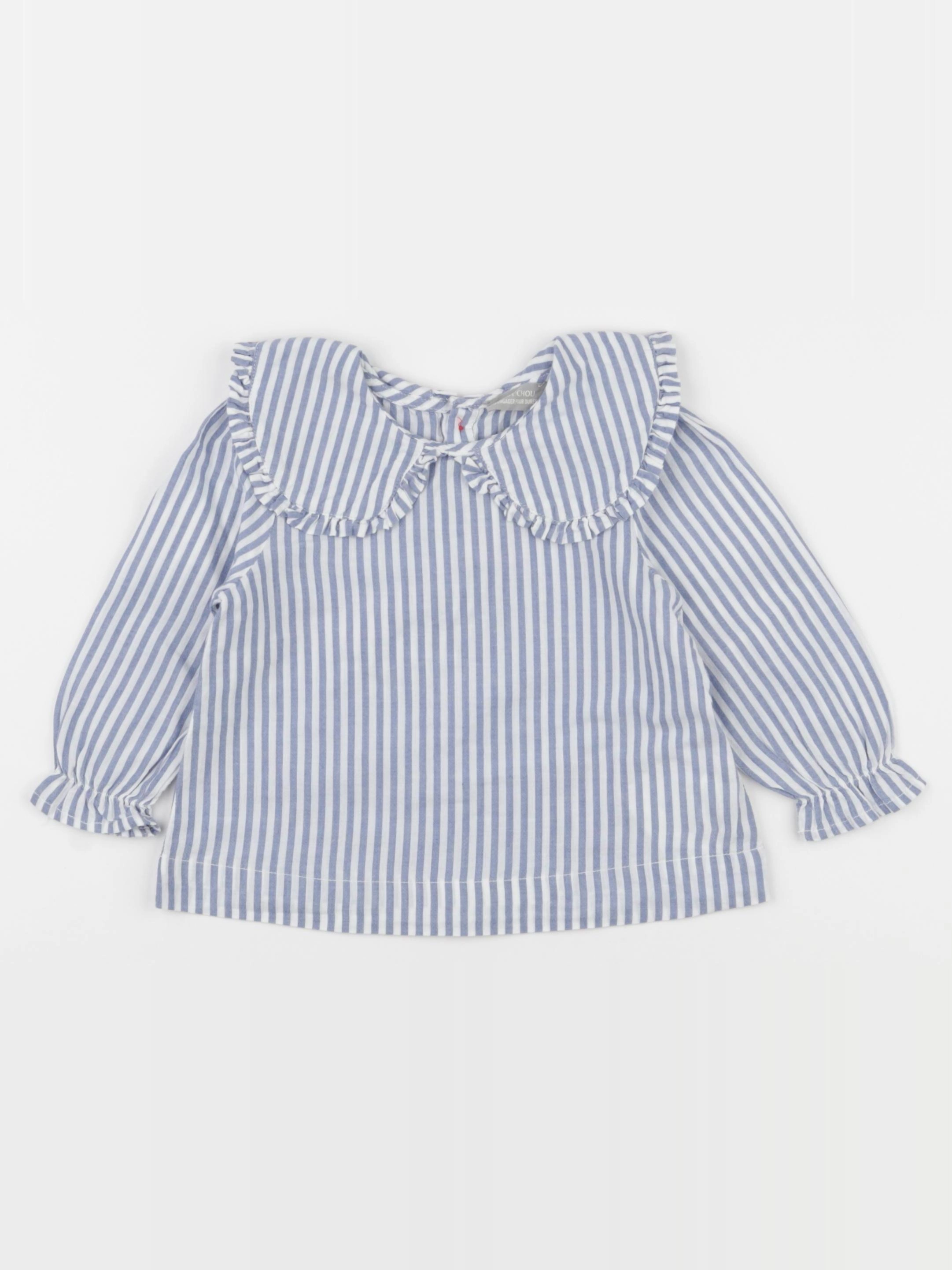 Boutchou - blouse blanc, bleu - 18 mois