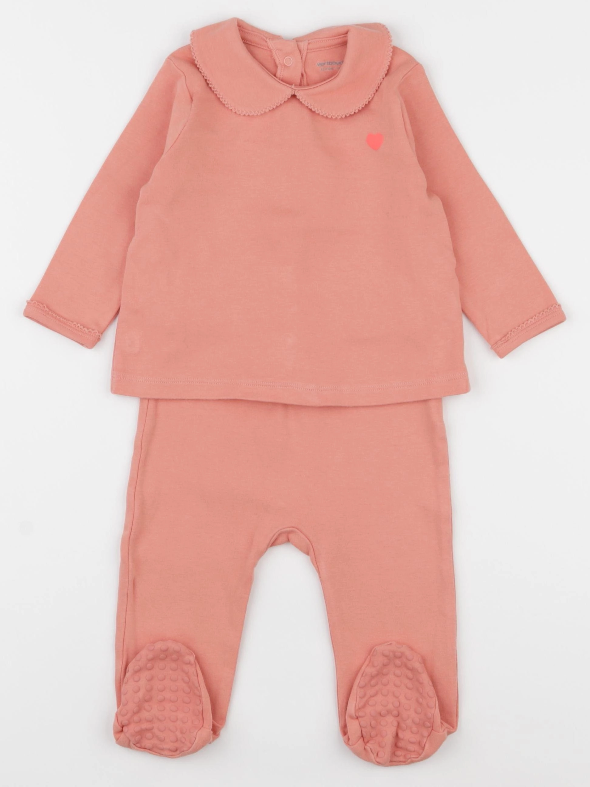 Vertbaudet - pyjama coton rose - 12 mois