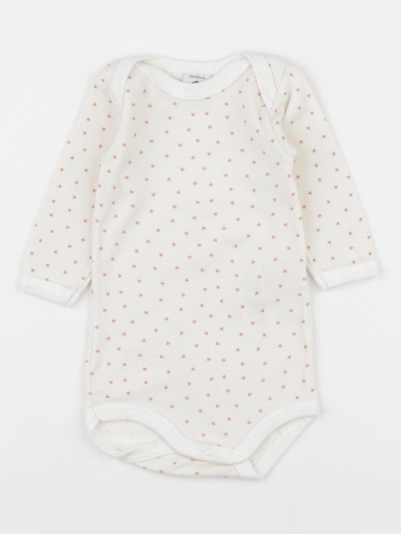 Petit Bateau - body beige, rose - 3 mois