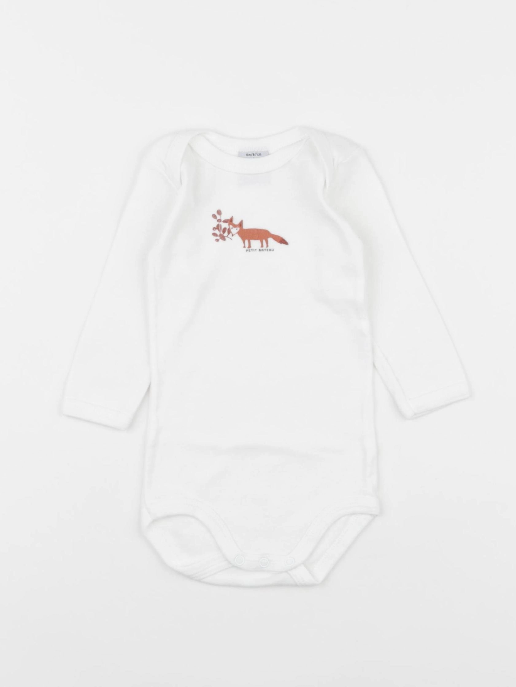 Petit Bateau - body blanc - 6 mois