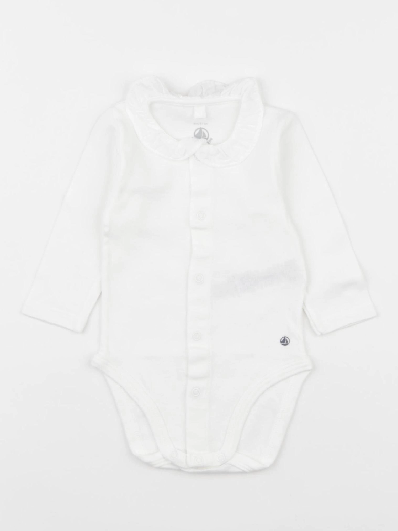 Petit Bateau - body à col blanc - 6 mois