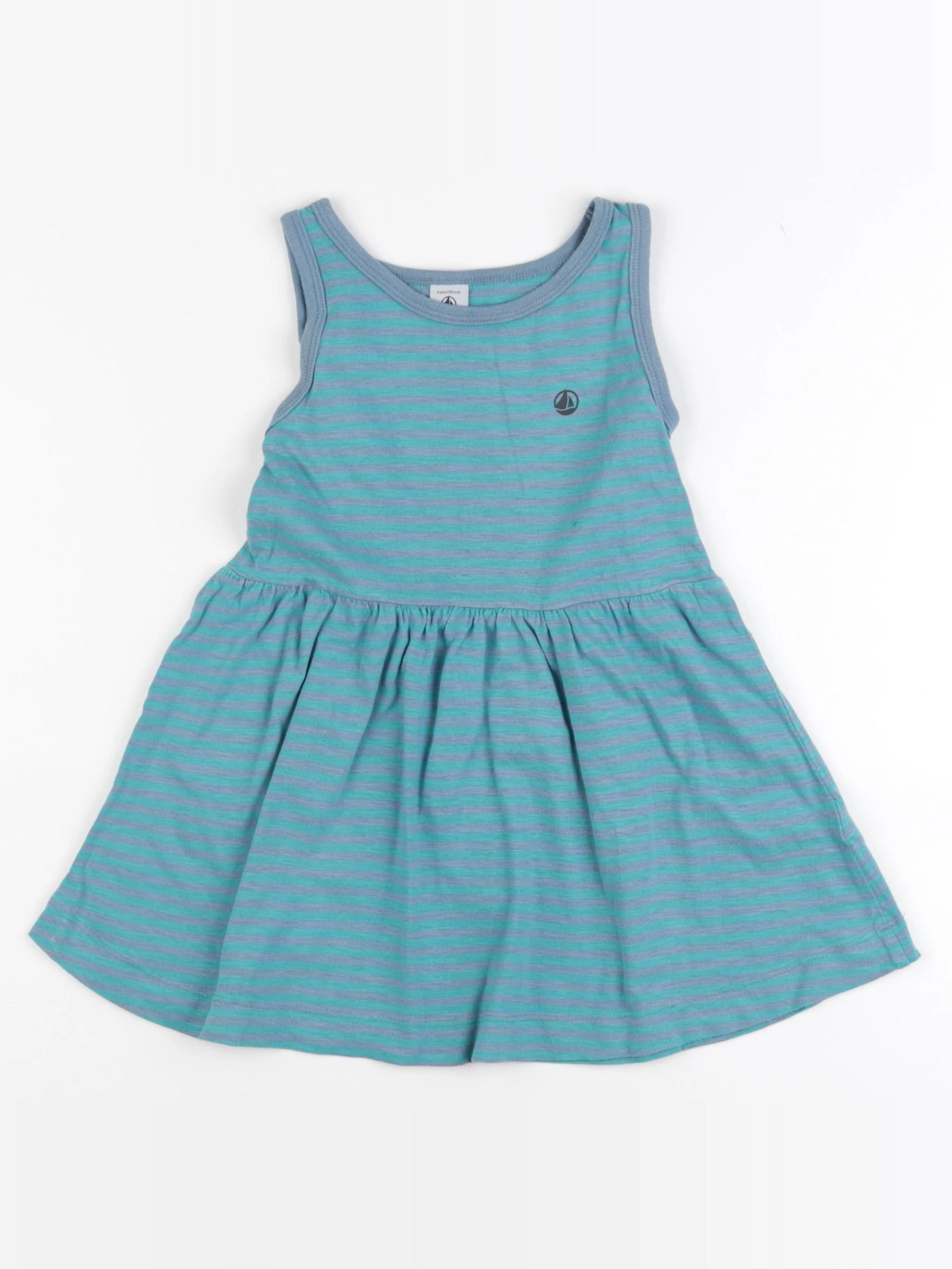 Petit Bateau - robe bleu, vert - 4 ans