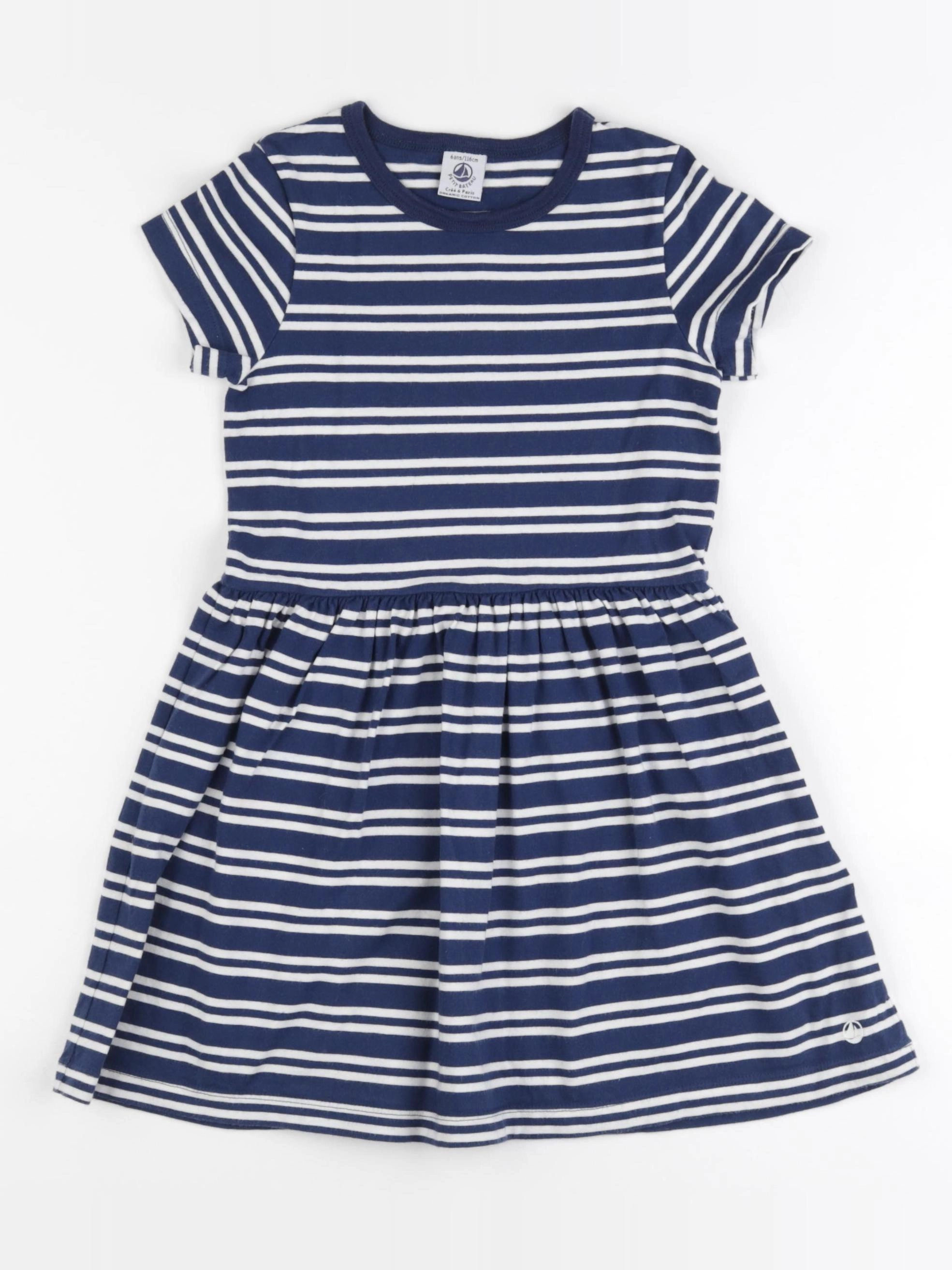 Petit Bateau - robe bleu - 6 ans
