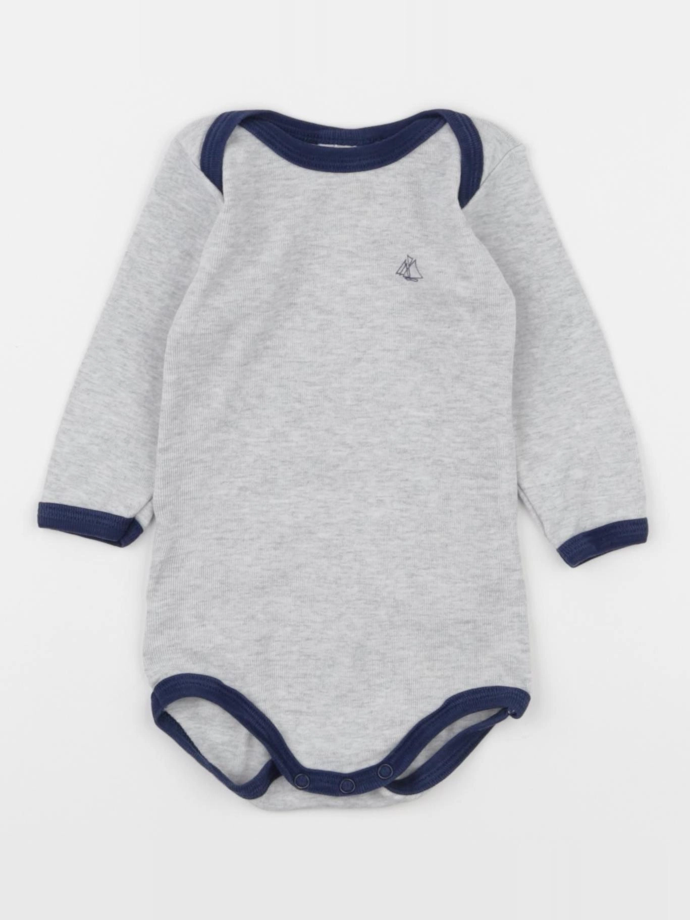 Petit Bateau - body gris - 6 mois