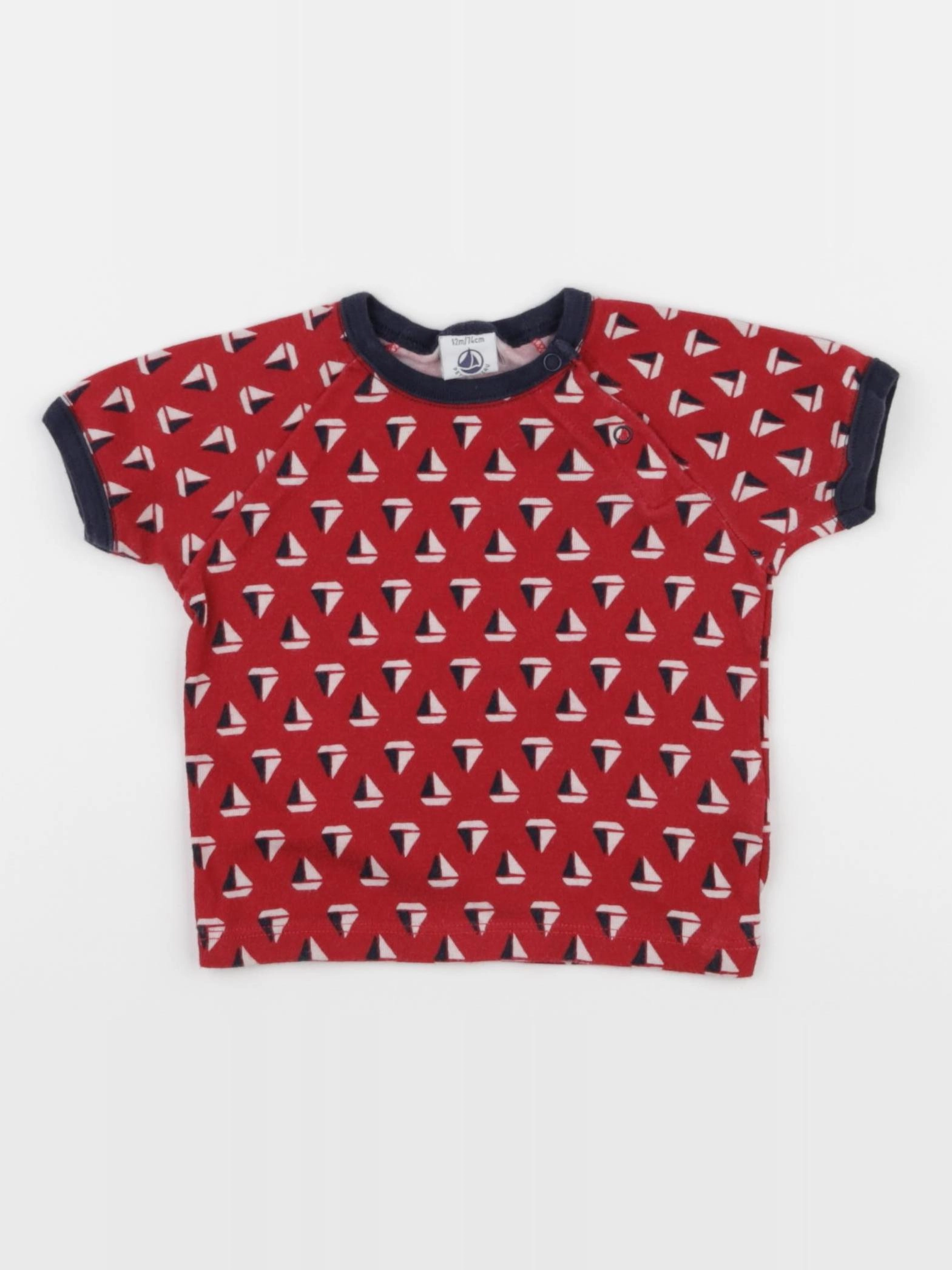 Petit Bateau - tee-shirt rouge - 12 mois