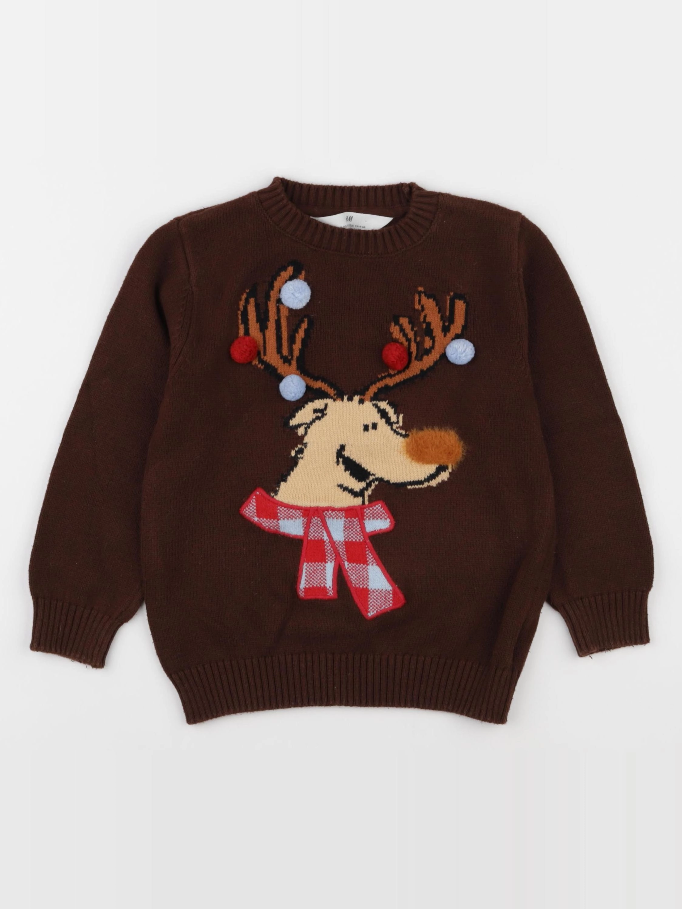 H&M - pull marron - 4/6 ans