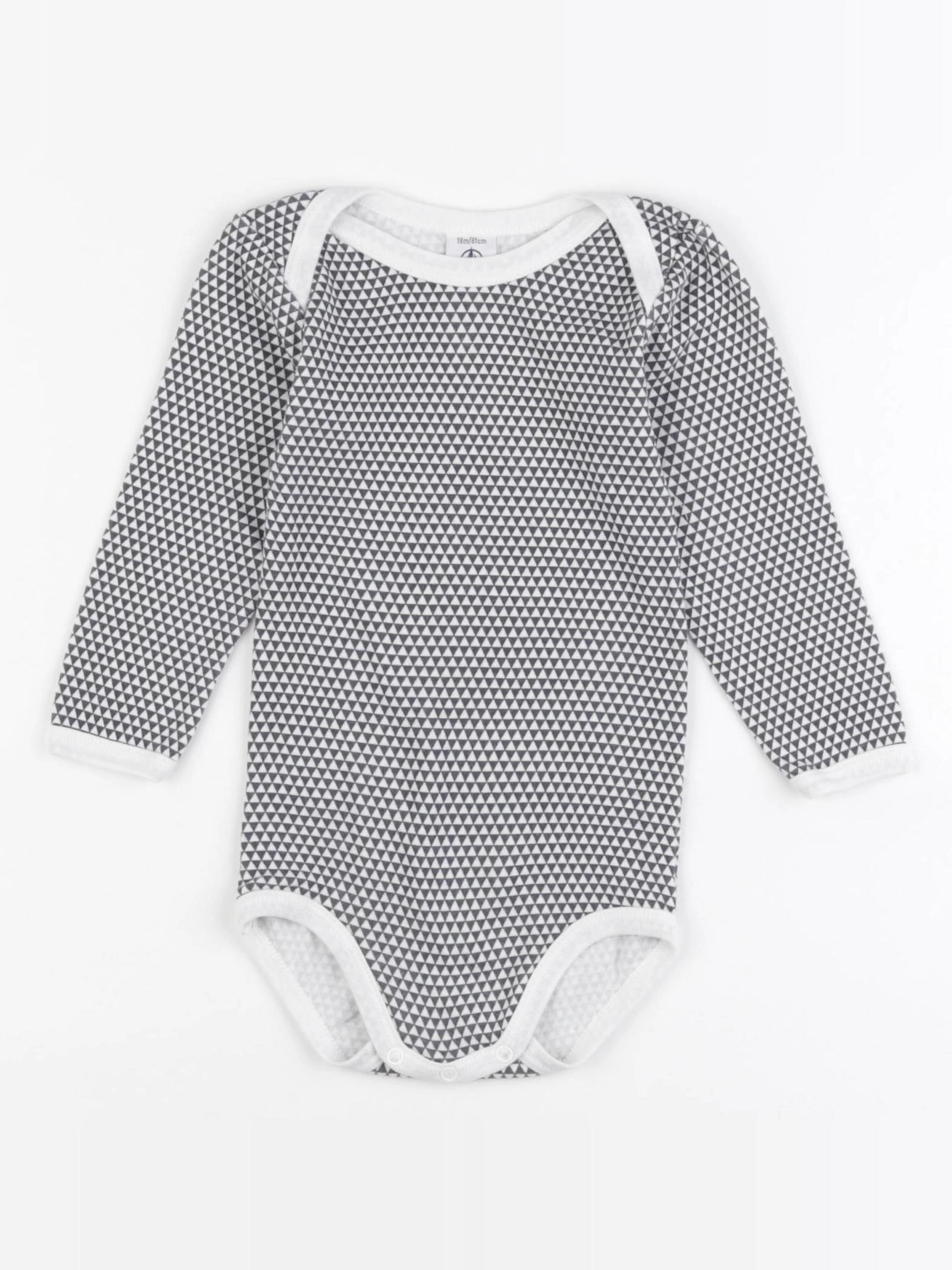 Petit Bateau - body gris - 18 mois