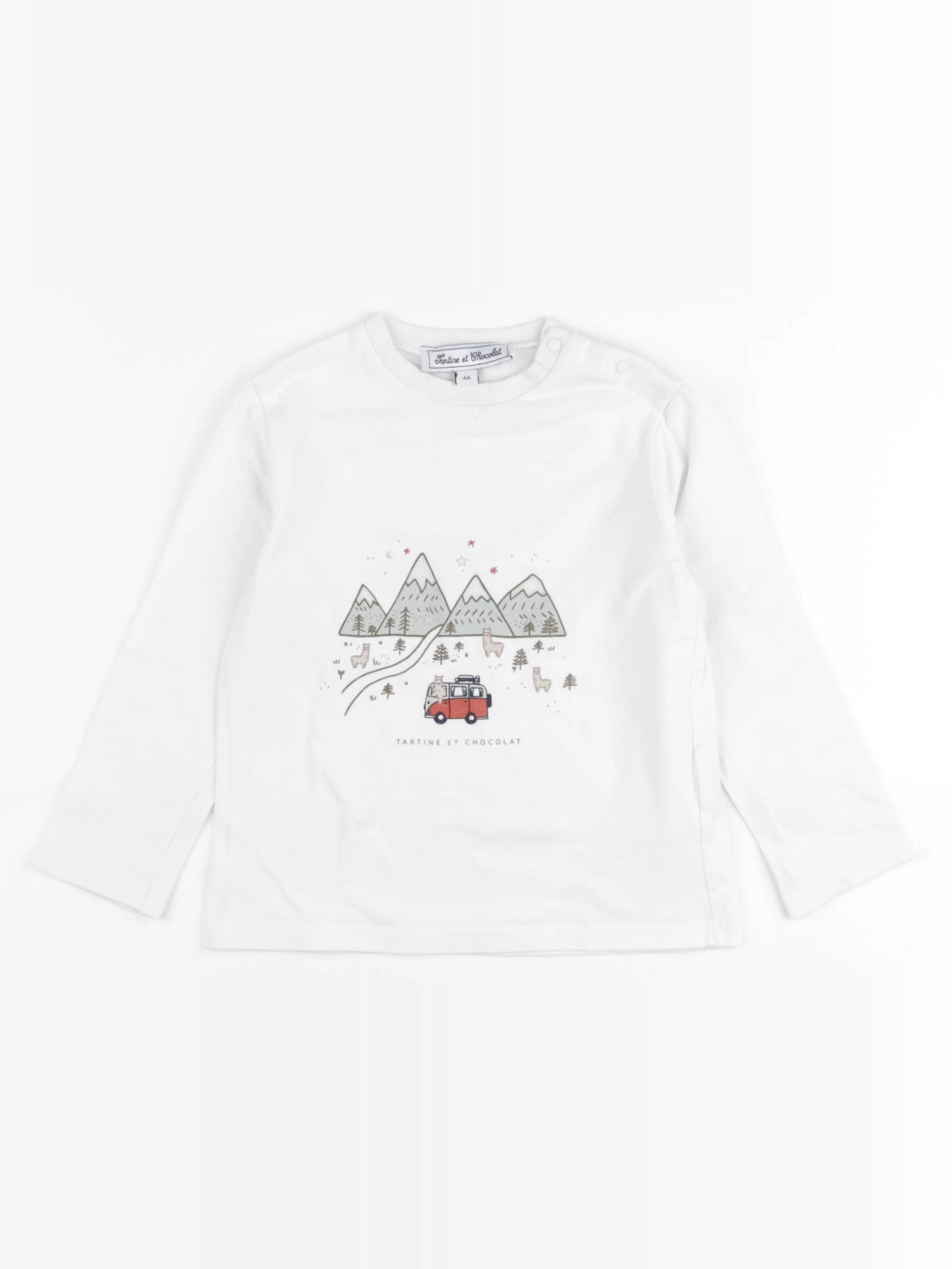 Tartine & Chocolat - tee-shirt blanc - 4 ans