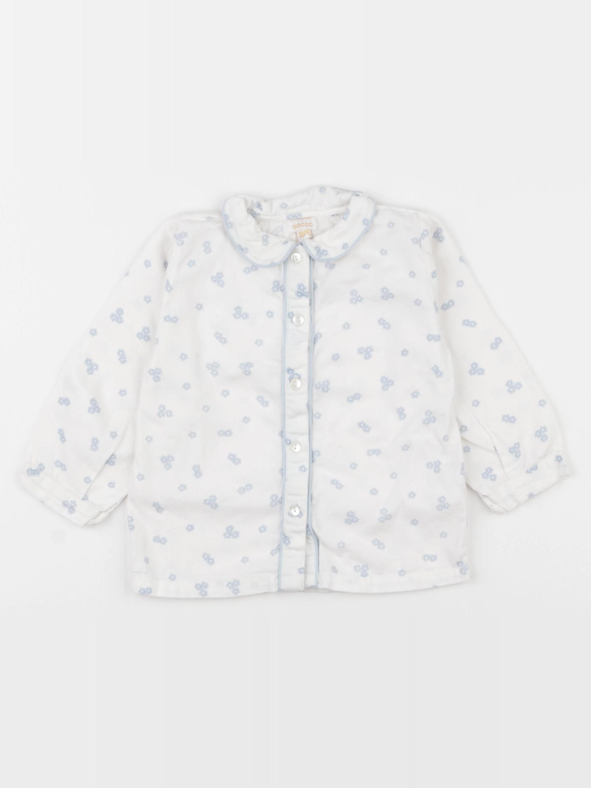 Gocco - blouse blanc, bleu - 12/18 mois