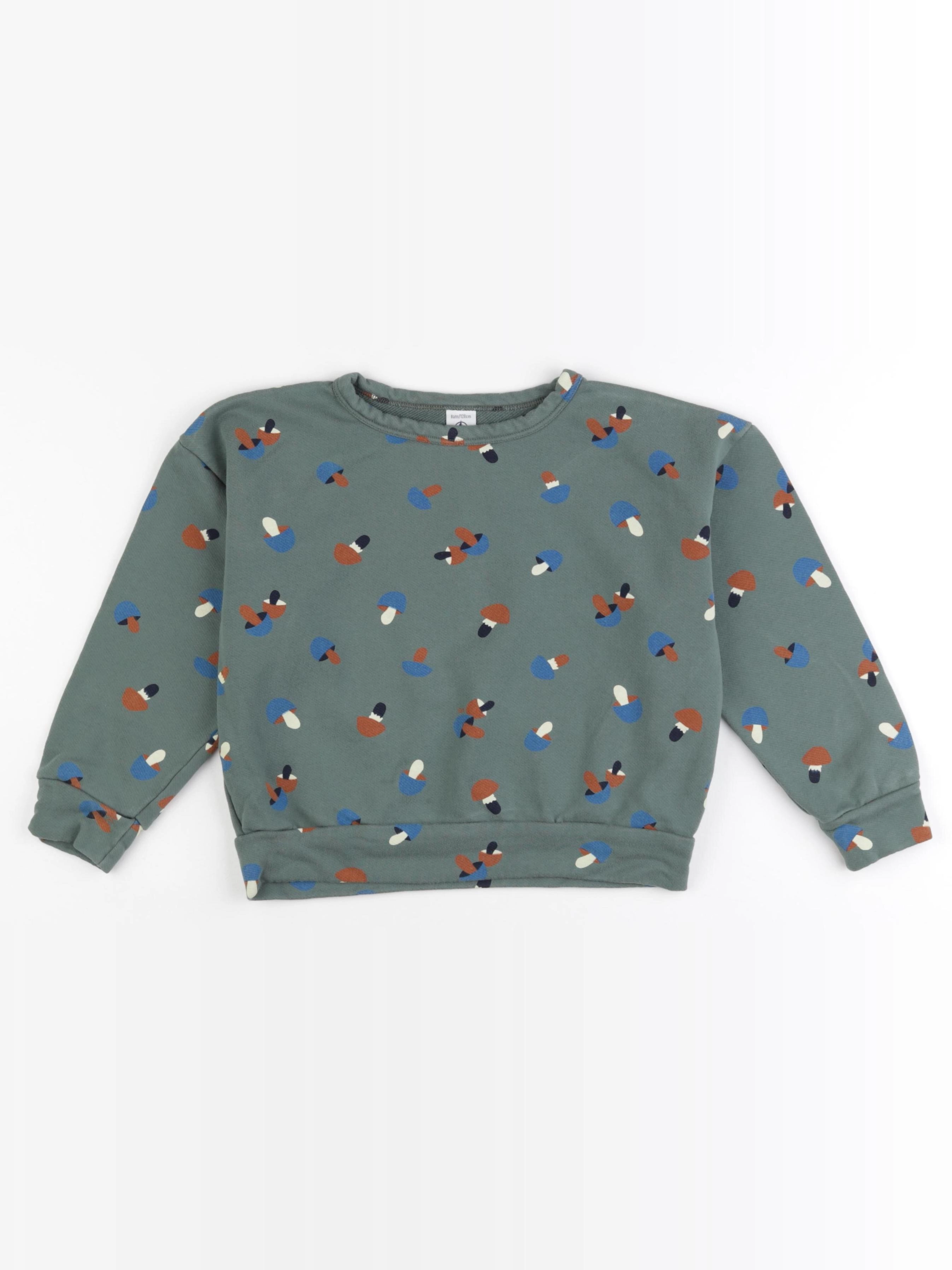Petit Bateau - sweat vert - 8 ans