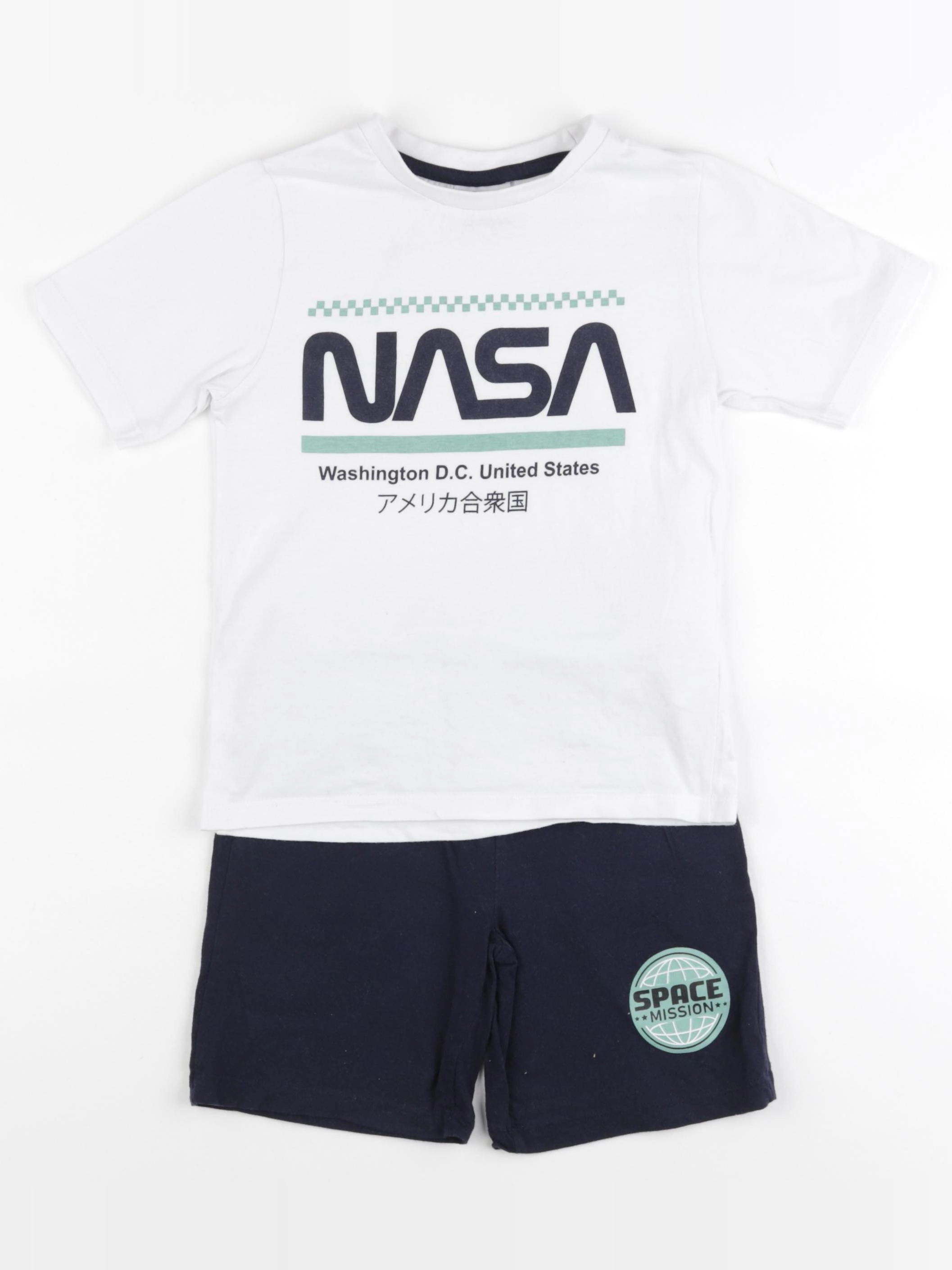 Vertbaudet - pyjama coton bleu, blanc - 6 ans