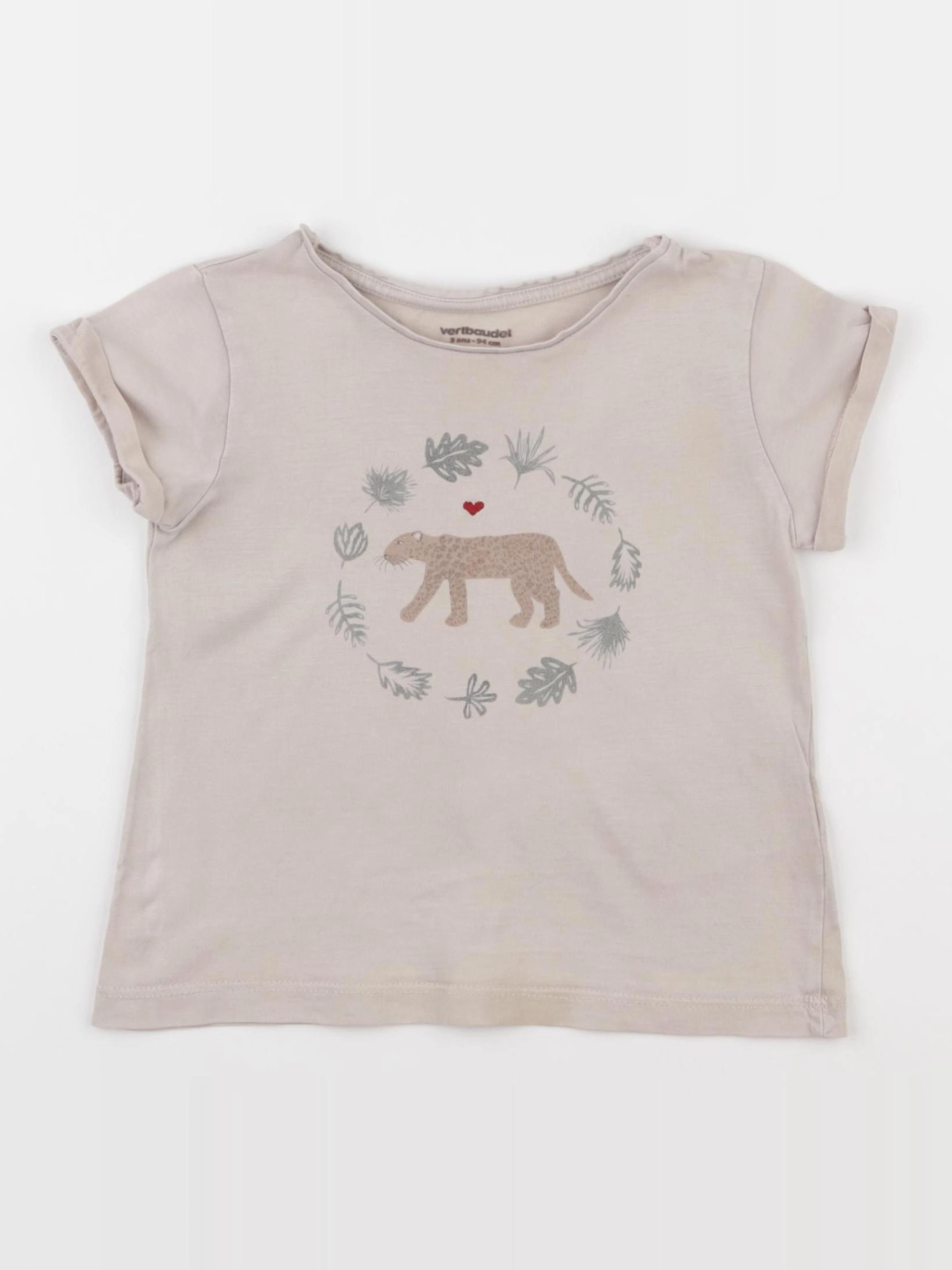 Vertbaudet - tee-shirt beige - 3 ans