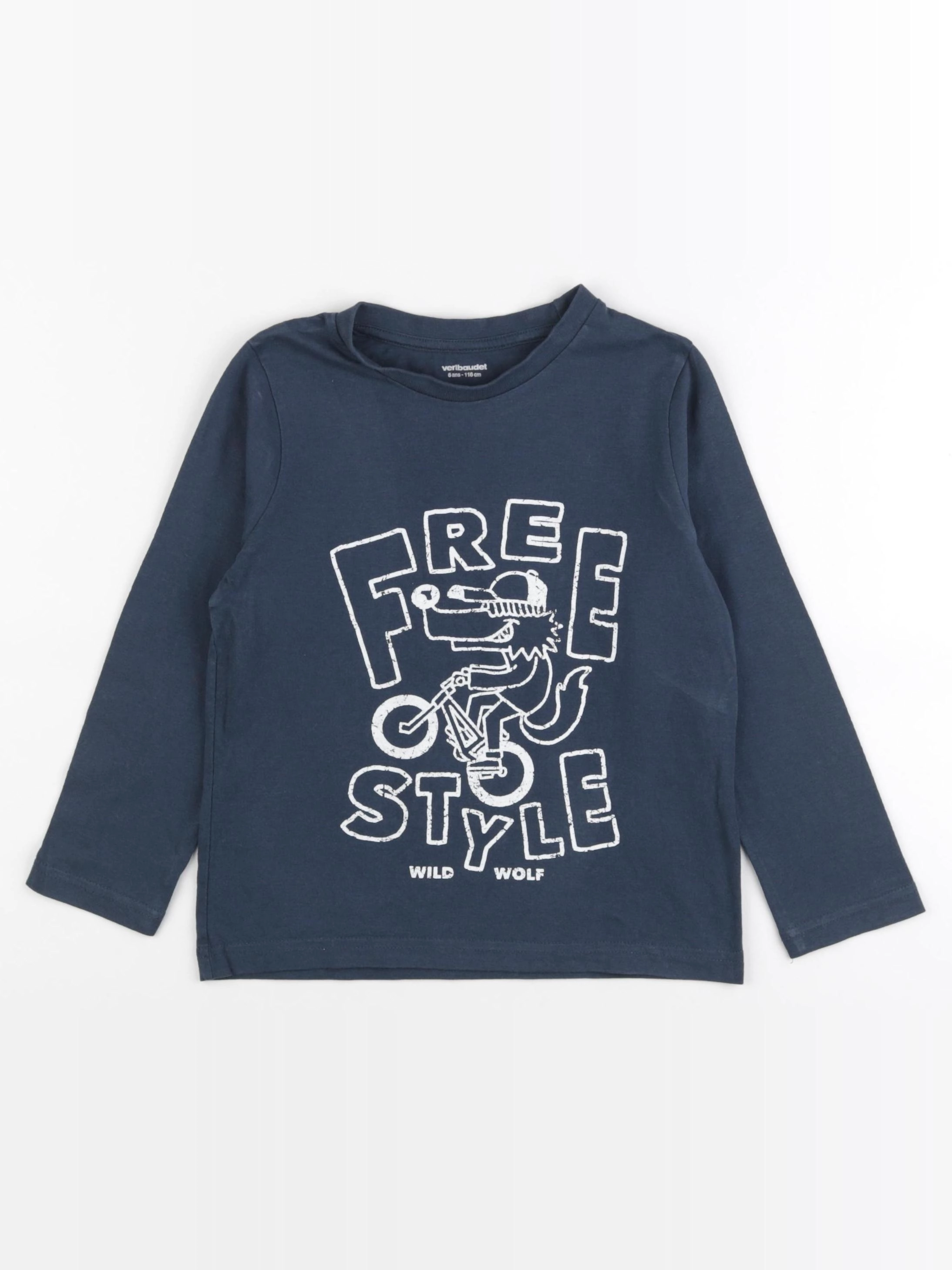 Vertbaudet - tee-shirt bleu - 6 ans
