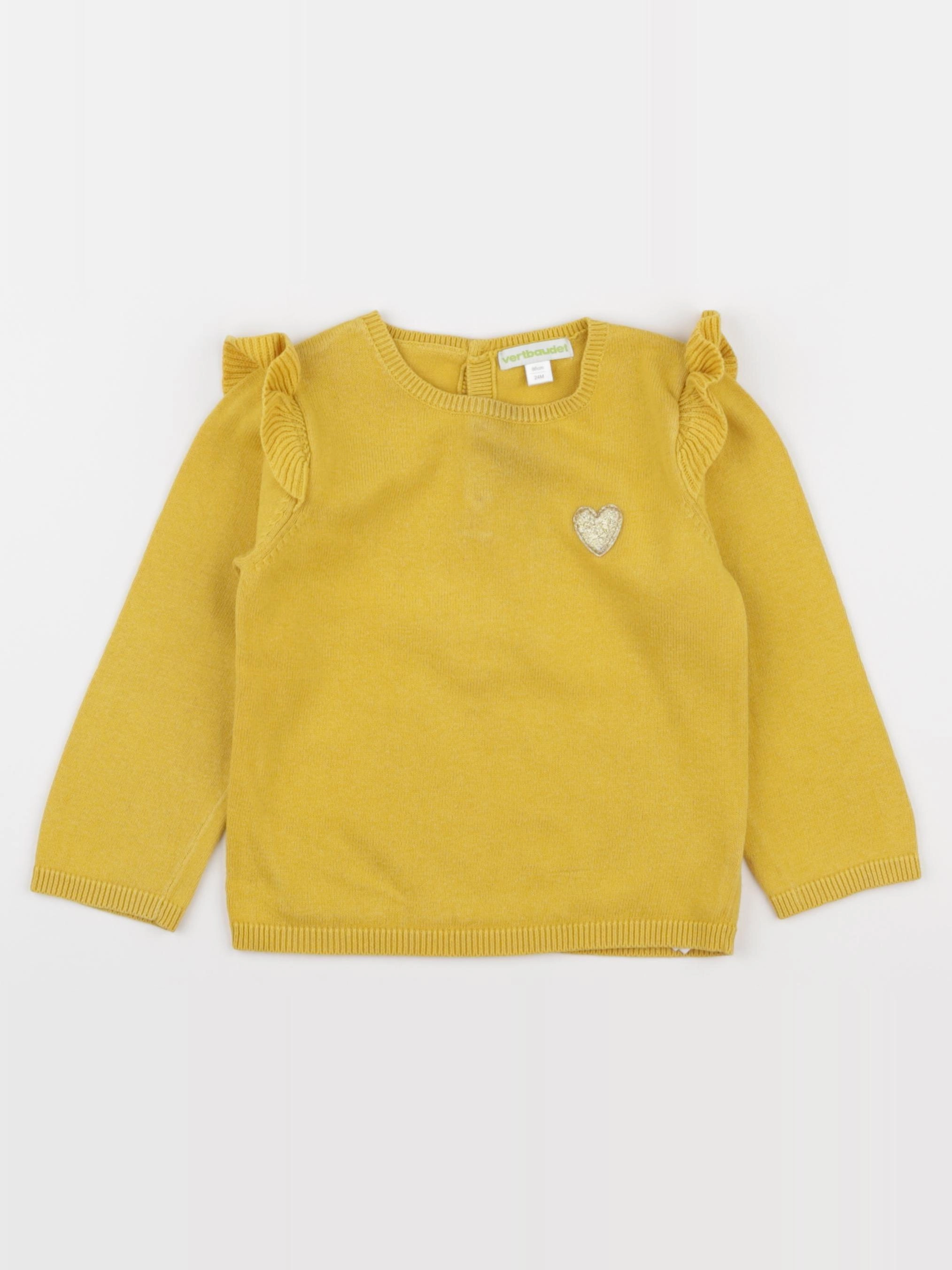 Vertbaudet - pull jaune - 24 mois
