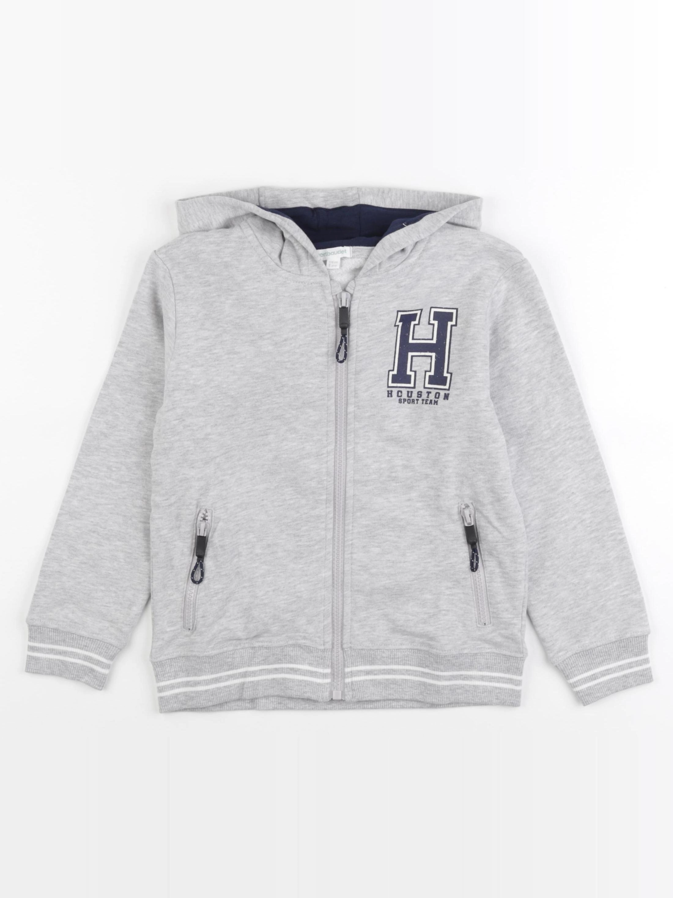 Vertbaudet - sweat gris - 6 ans