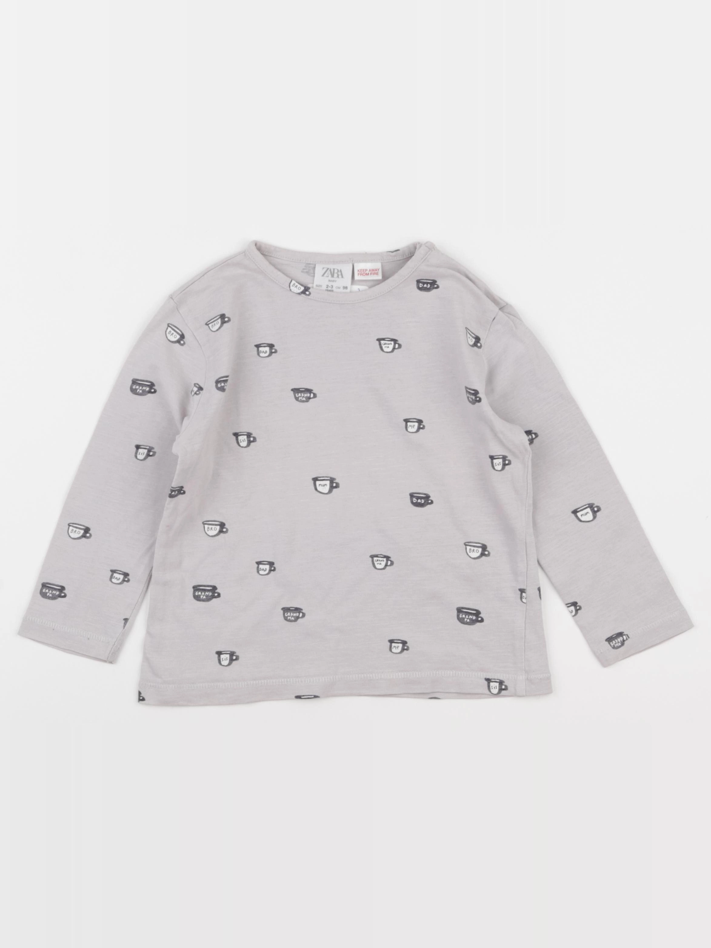 Zara - tee-shirt gris - 2/3 ans