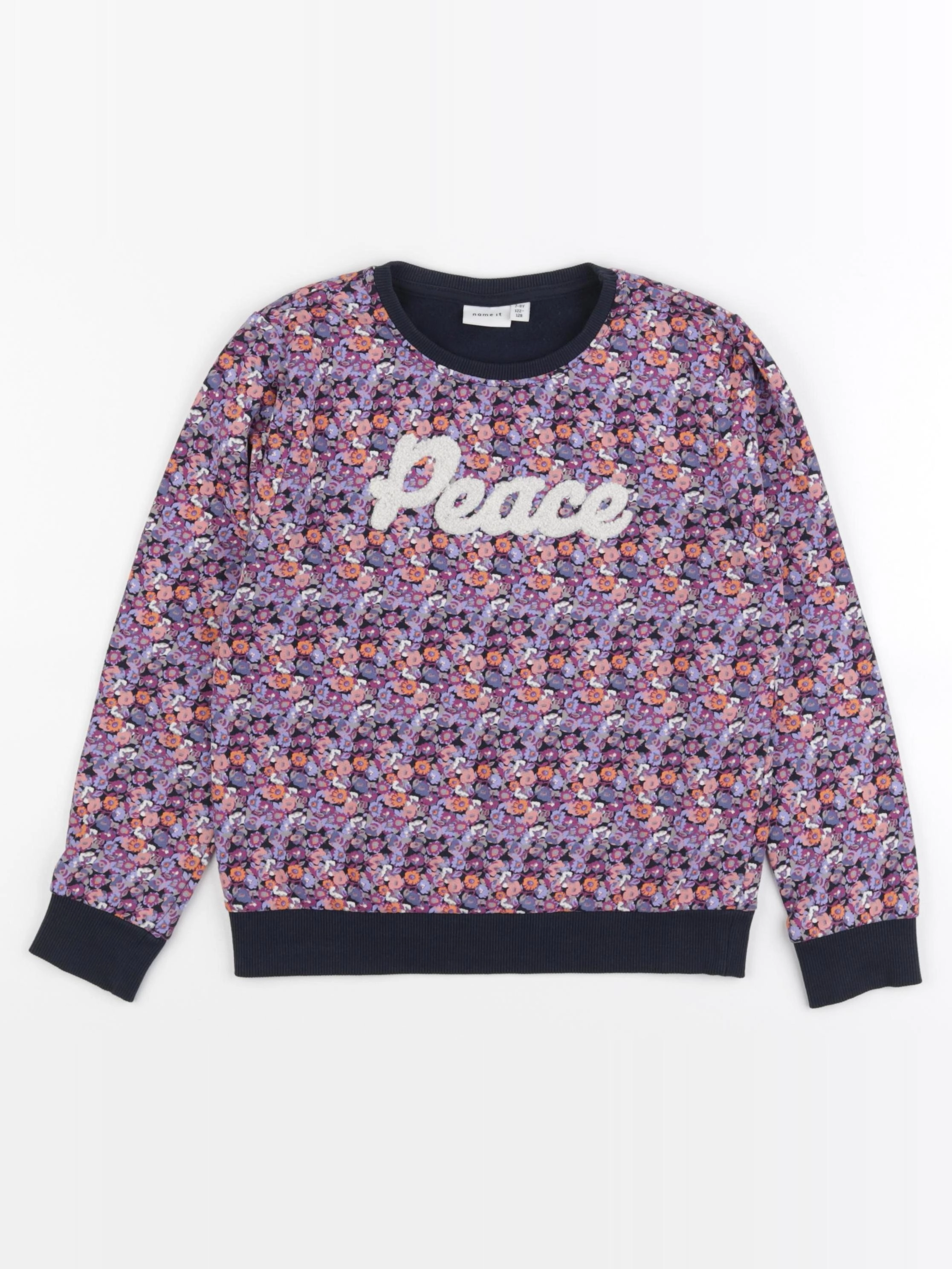Name it - sweat violet, orange - 7/8 ans