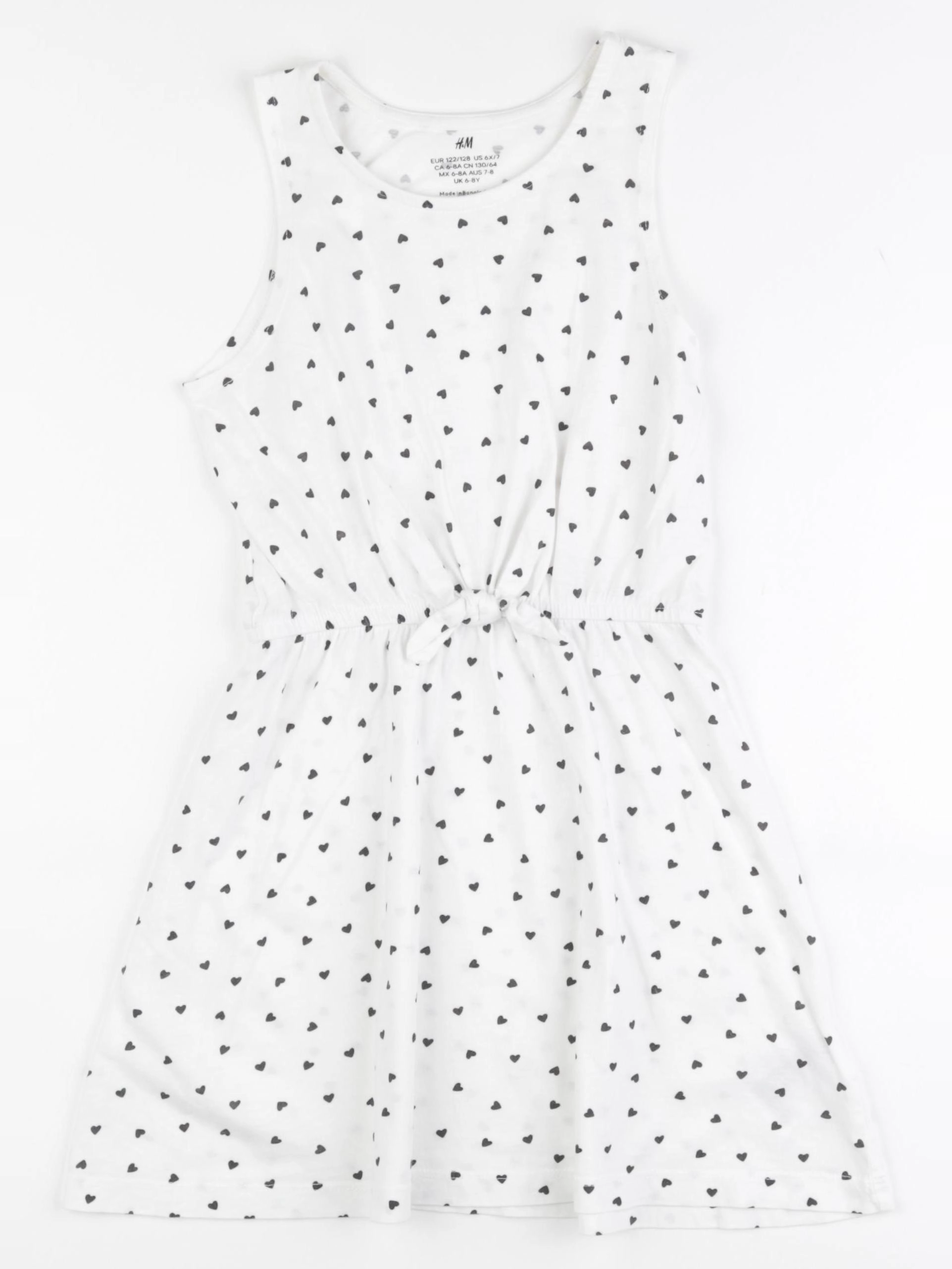 H&M - robe blanc, noir - 6/8 ans