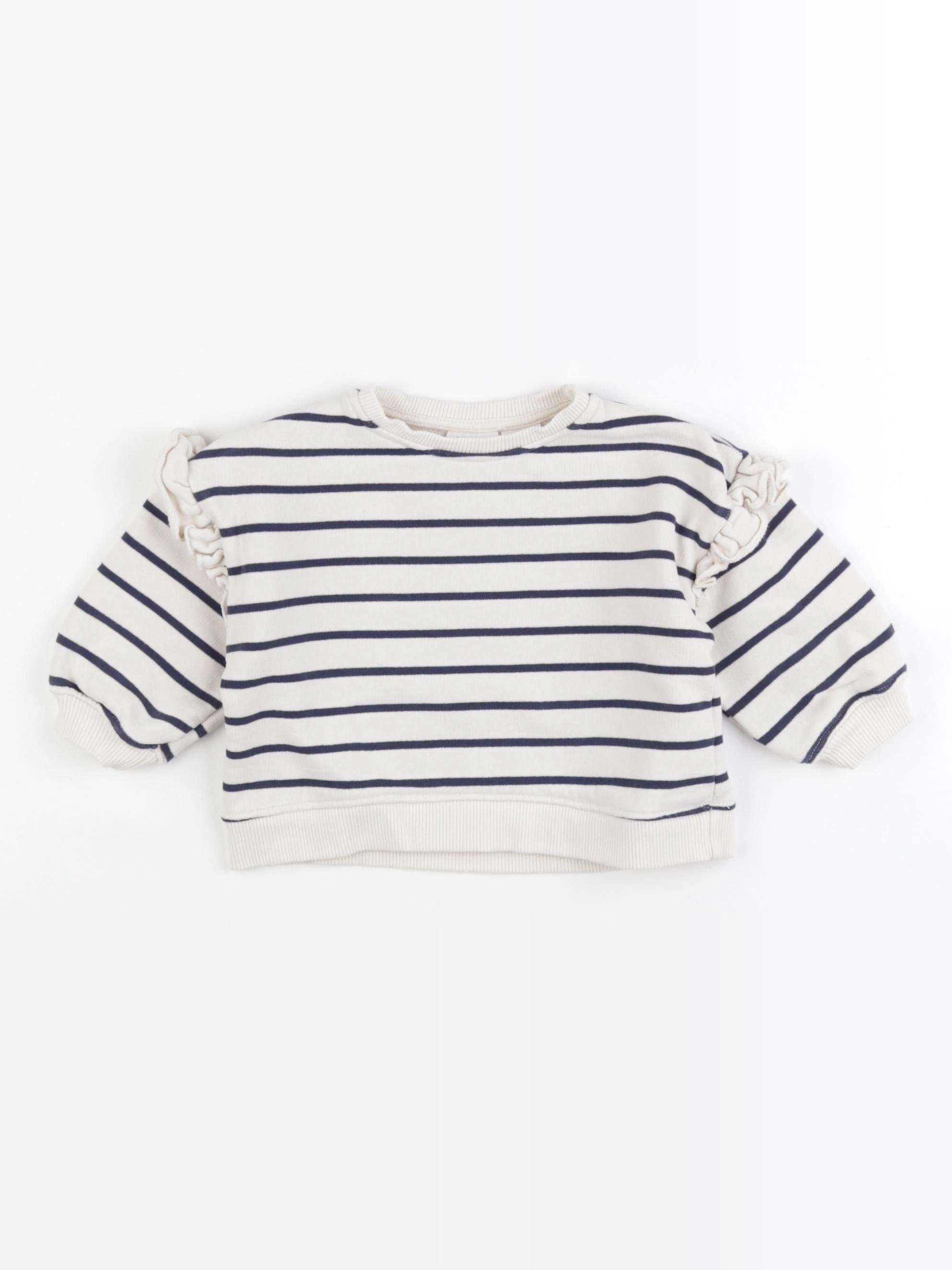 Zara - sweat blanc, bleu - 3/6 mois