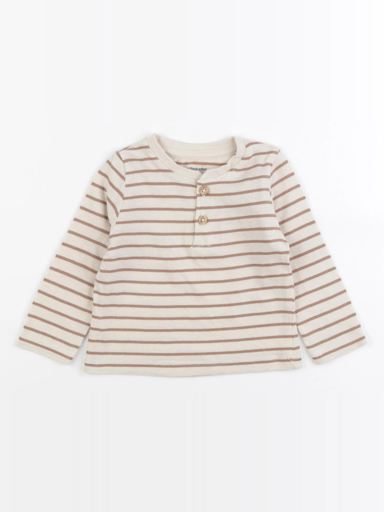 Vertbaudet - tee-shirt beige - 6 mois