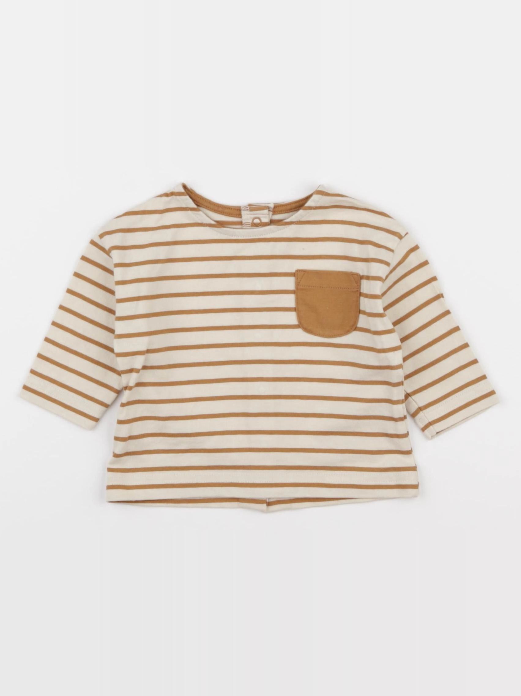 Vertbaudet - tee-shirt beige, marron - 3 mois