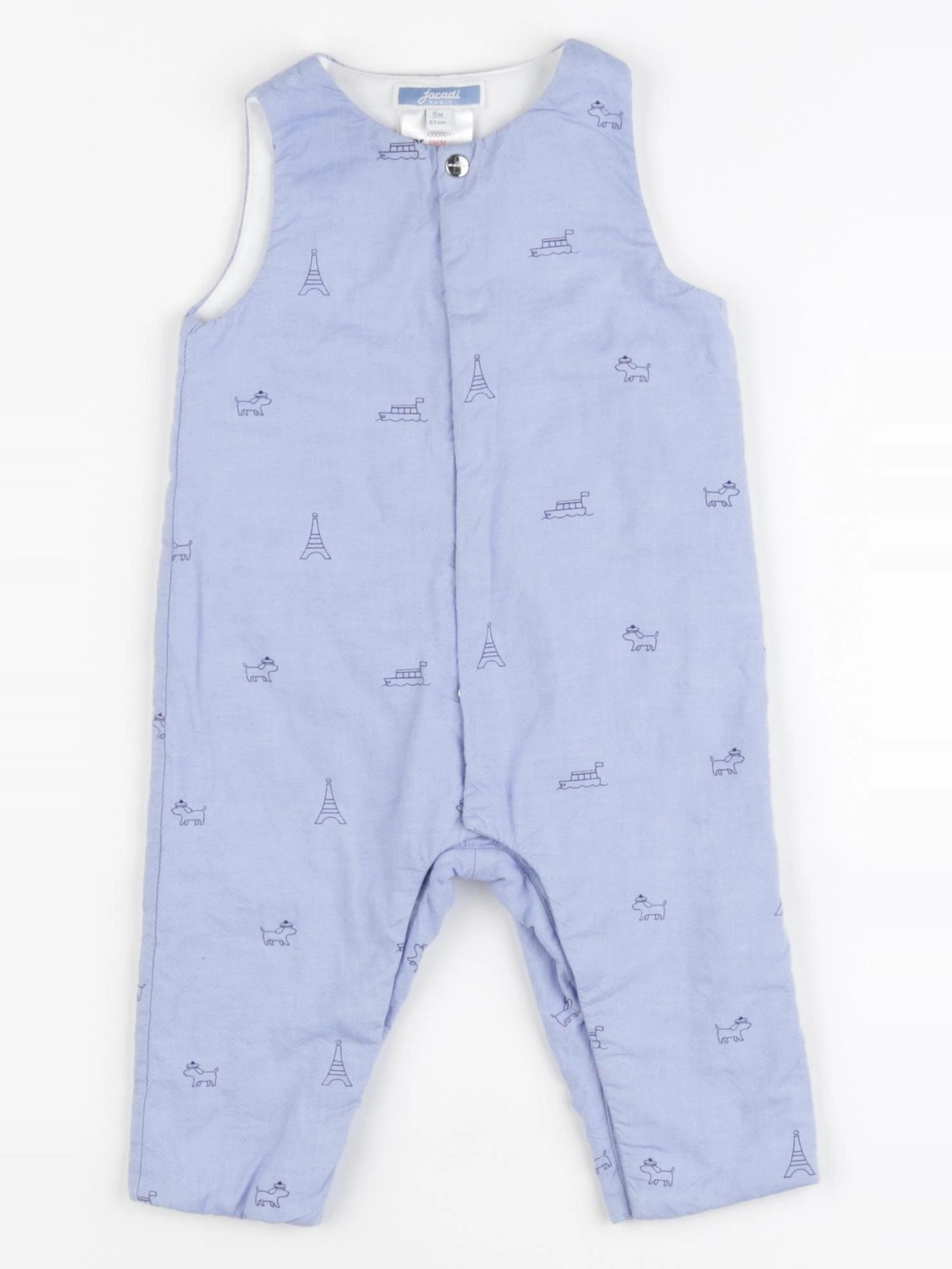 Jacadi - combinaison doublé bleu - 6 mois